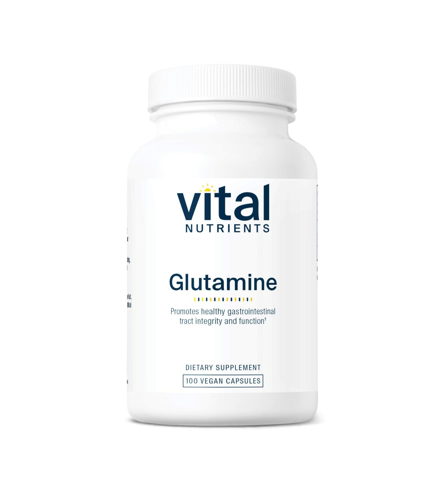 Vital Nutrients Glutamine 3400mg | Non-GMO L-Glutamine Capsules for Healthy Gut Function | Gluten Dairy Soy Free | 90 Count - Buy Online on GoSupps.com