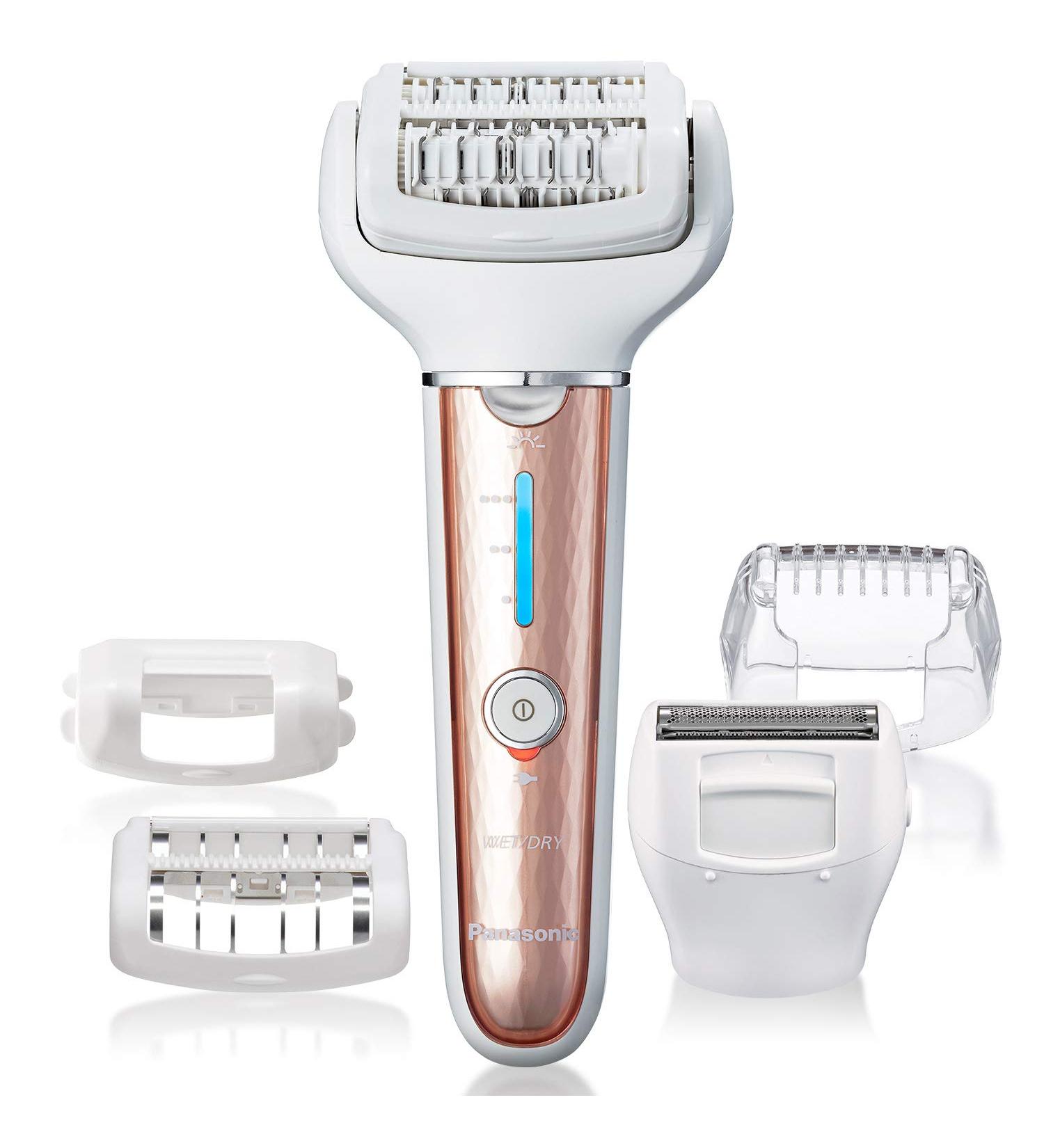 Panasonic Cordless Shaver Epilator for Women - 5 Attachments for Gentle Wet/Dry Hair Removal - Legs, Underarms, Bikini, Face - White - 1 Count - Buy Online on GoSupps.com