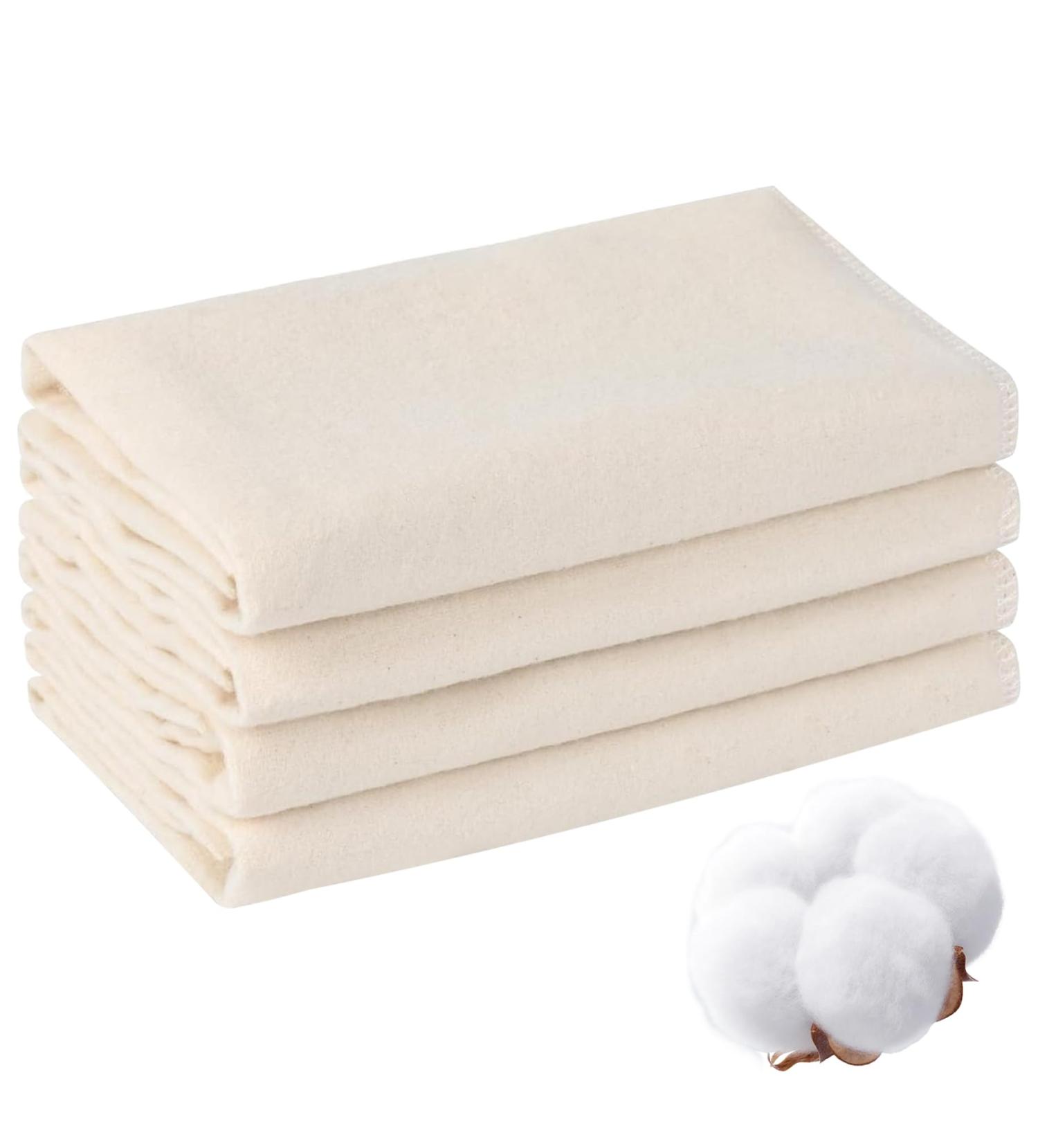 Organic Castor Oil Pack - 4PCS Reusable Cotton Flannel 16x7in for Belly Liver & Joints Relief - Buy Online on GoSupps.com