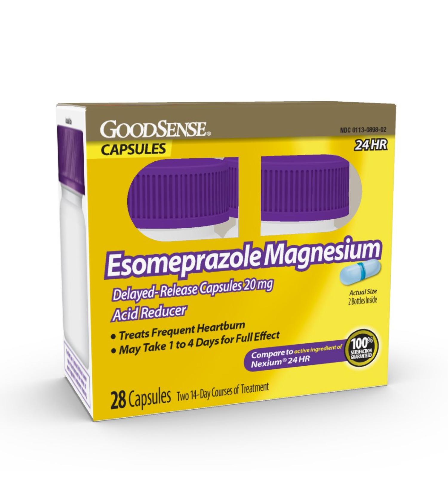 GoodSense Esomeprazole Magnesium 20 mg - Acid Reducer for Heartburn Relief - 28 Capsules | Buy Internationally - Buy Online on GoSupps.com