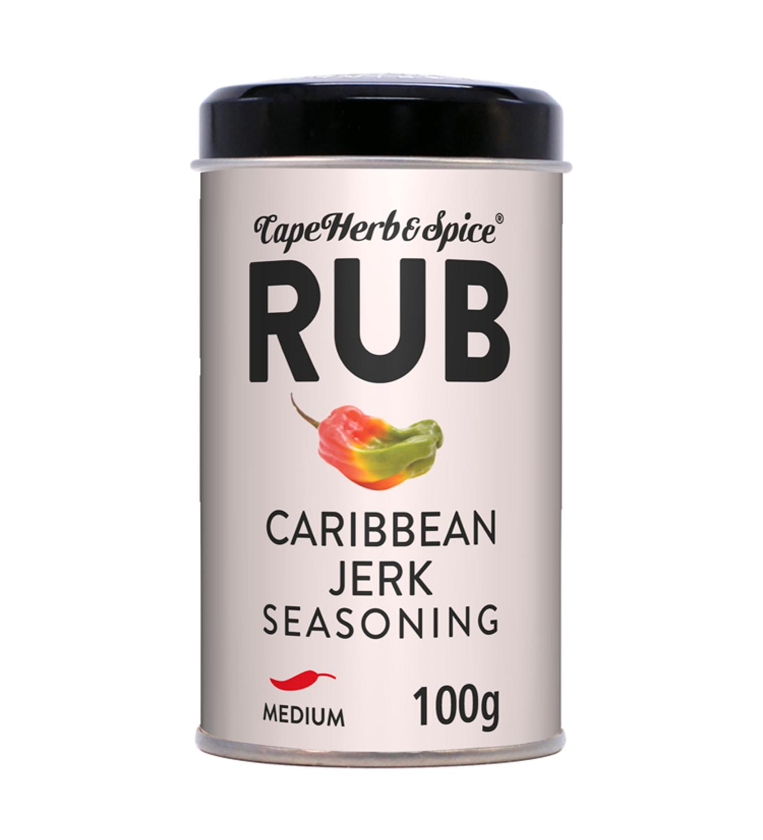Cape Herb & Spice Rub Caribbean Jerk Seasoning 100g Tin | Medium Chilli Rating | Pack of 1 - Buy Online on GoSupps.com