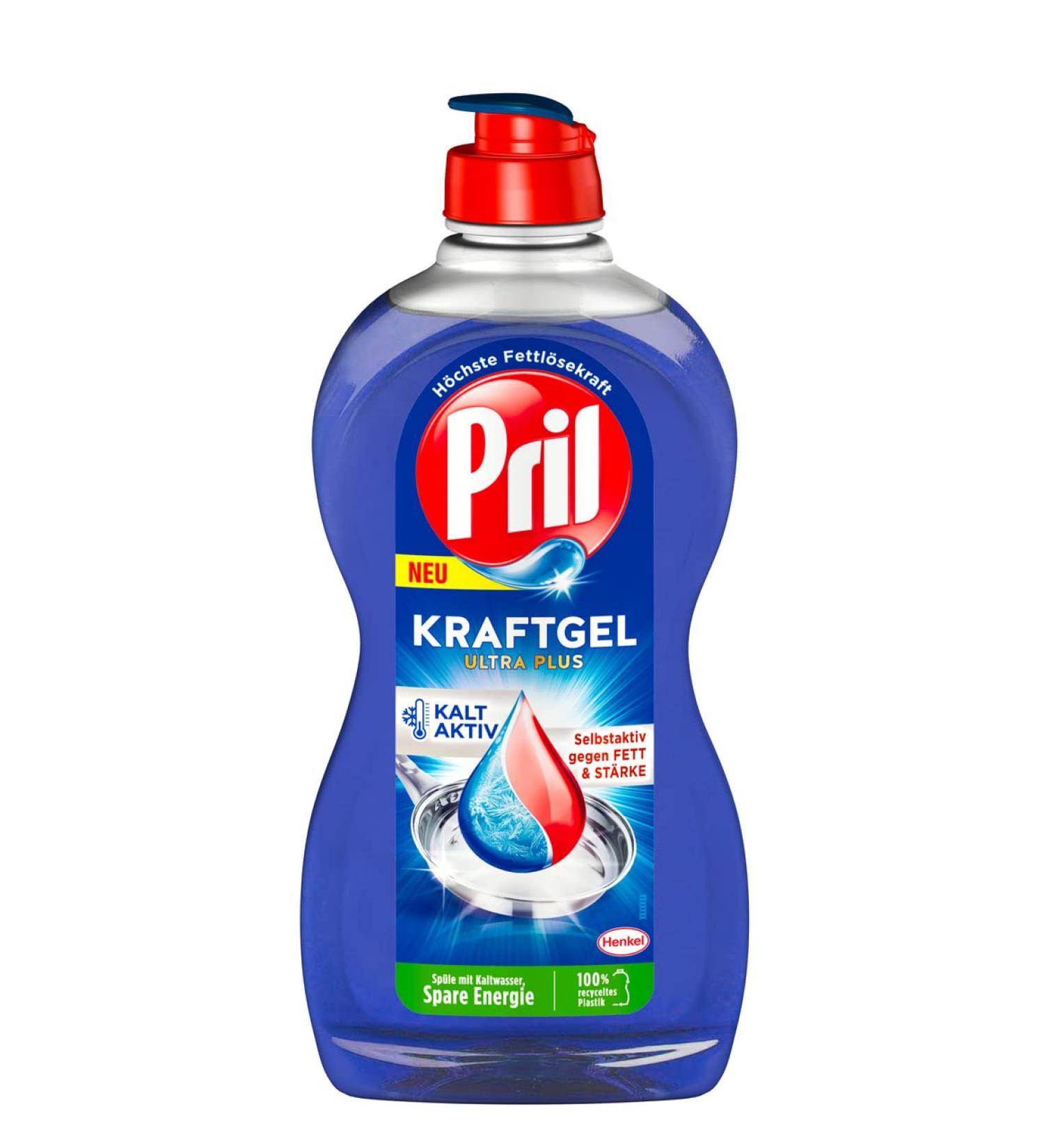 Pril Kraft Gel Ultra Plus 450ml - Hand Dishwashing Detergent for Superior Fat Removal - Effective in Cold Water - Original Power Gel (1-Pack) - Buy Online on GoSupps.com