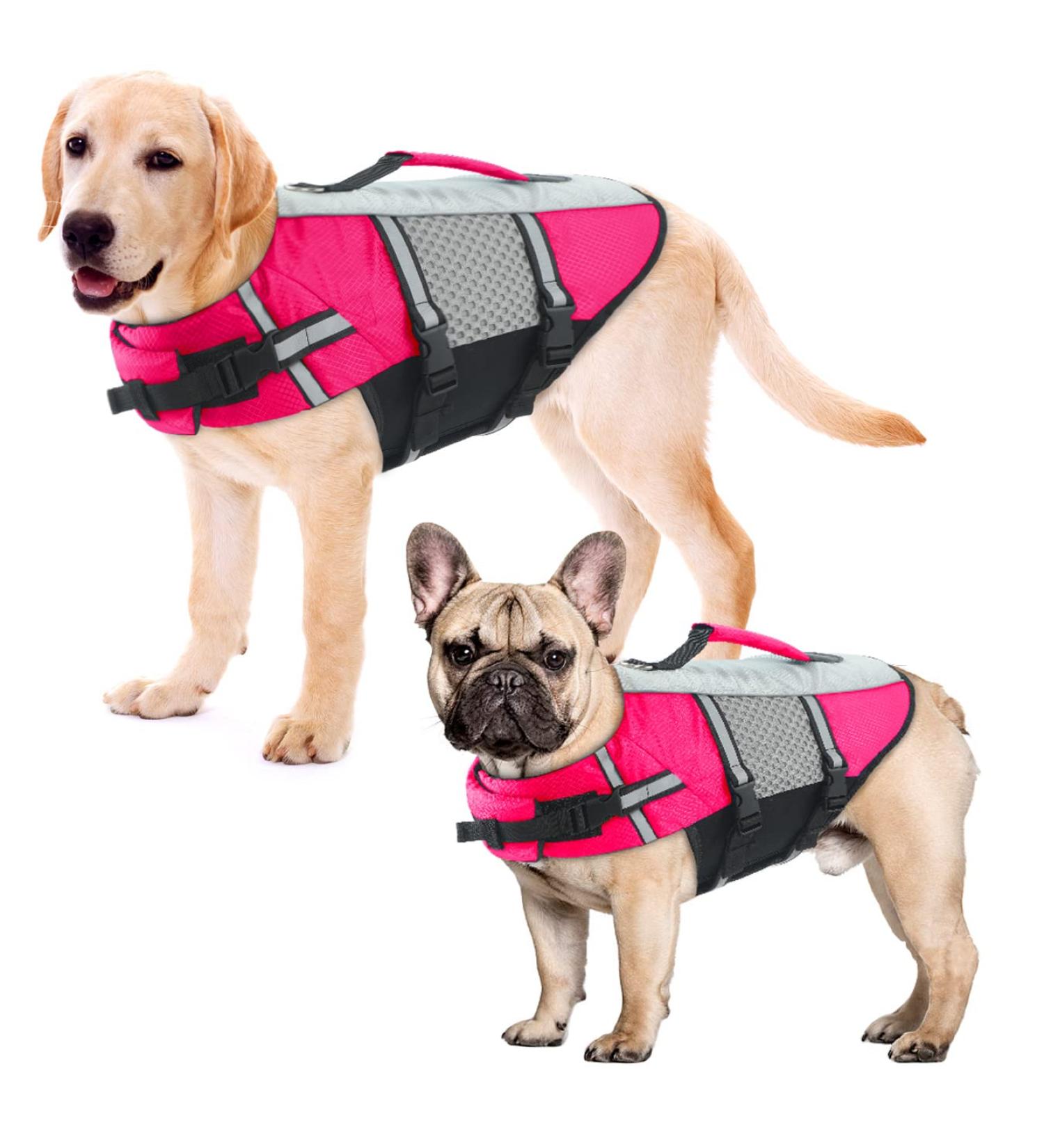Wallpage Dog Swimming Vest - Reflective Lifesaver for Dogs | High Visibility Pink XL (70-80cm) | Perfect for Swimming Boating & Canoeing - Buy Online on GoSupps.com