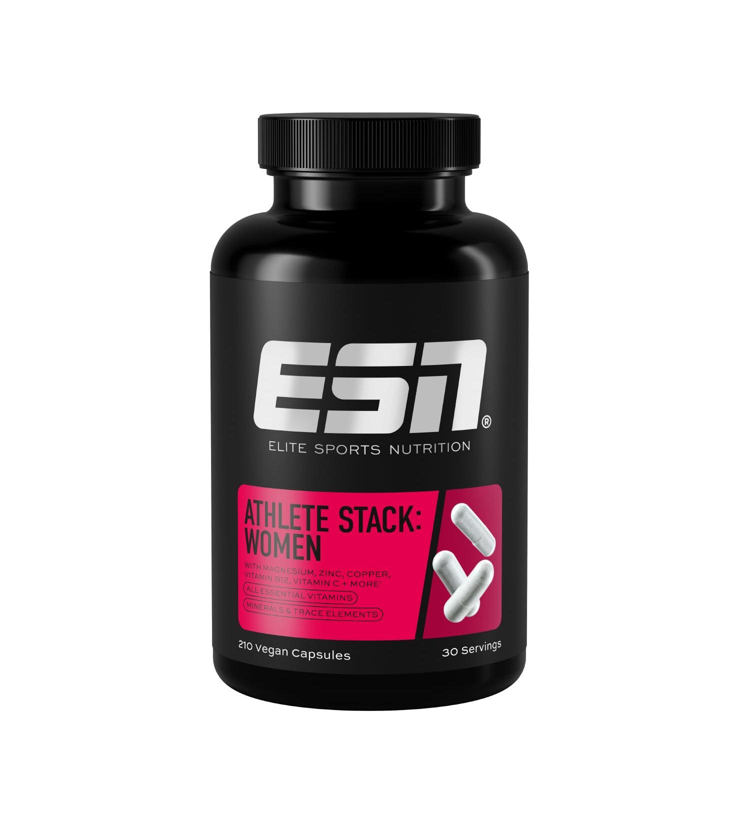 ESN Athlete Stack Women 210 capsules all essential vitamins and minerals vegan certified quality Made in Germany