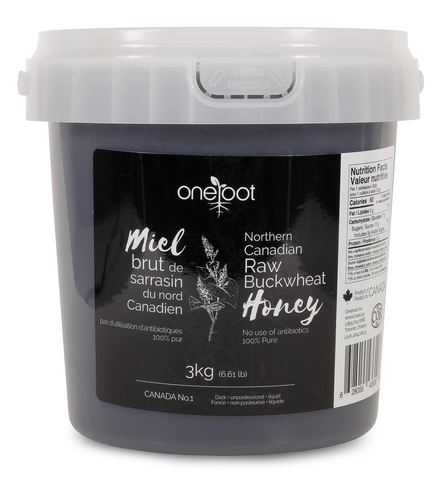 ONEROOT Natural Raw Buckwheat Honey (3kg / 6.6lb) | High Antioxidant Content, Superior to Manuka - Buy Online on GoSupps.com