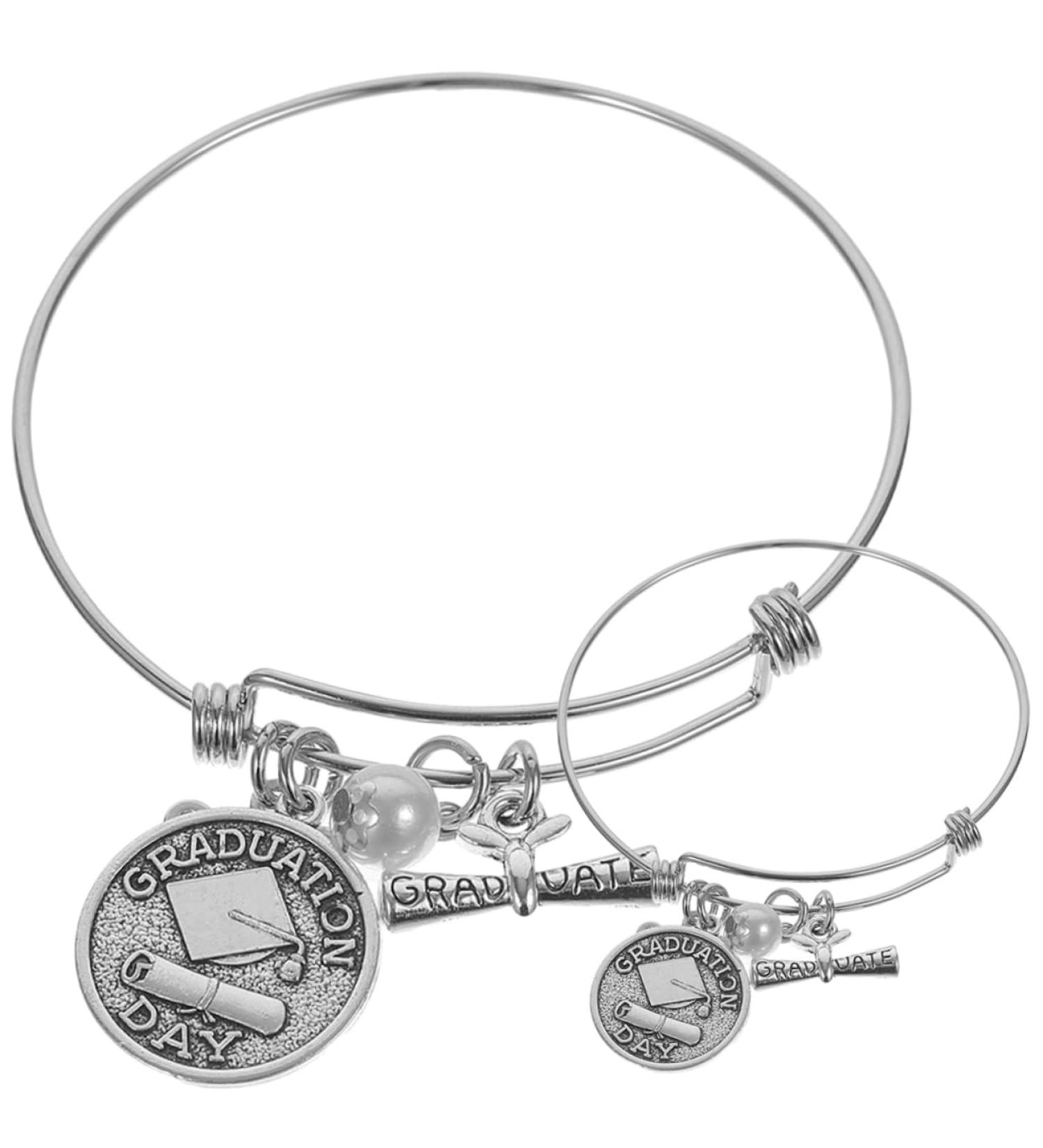 CAXUSD 2pcs Graduation Season Bracelet Adjustable Jewelry Women s Jewelry Senior Gifts College Graduation Gift for Her The Gift European and American Miss Stainless Steel Female Student - Buy Online on GoSupps.com