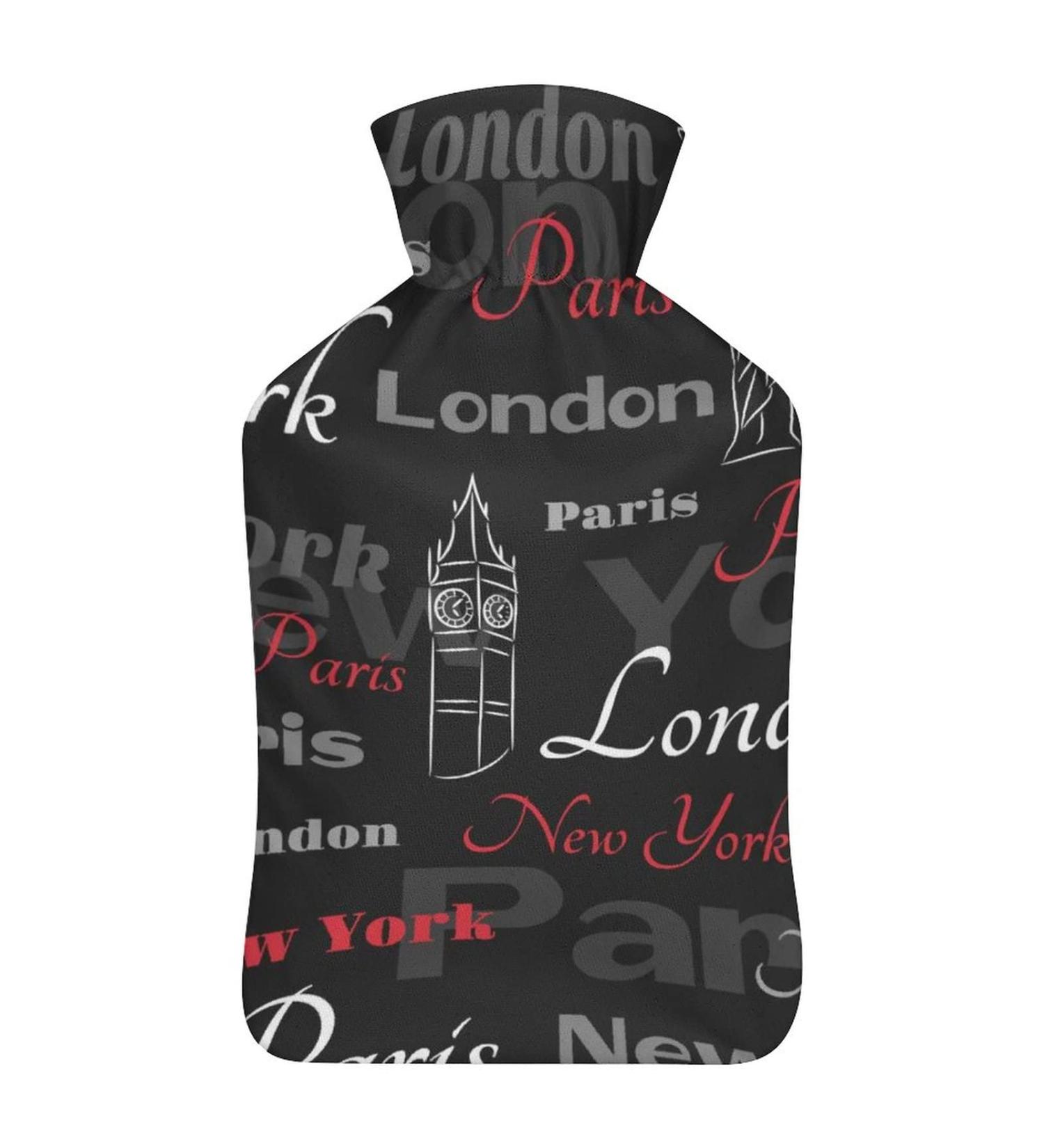 London Plush Hot Water Bottle with Cover - Hand Warmer for Adults & Kids | 26.5x15.3cm - International Shipping - Buy Online on GoSupps.com