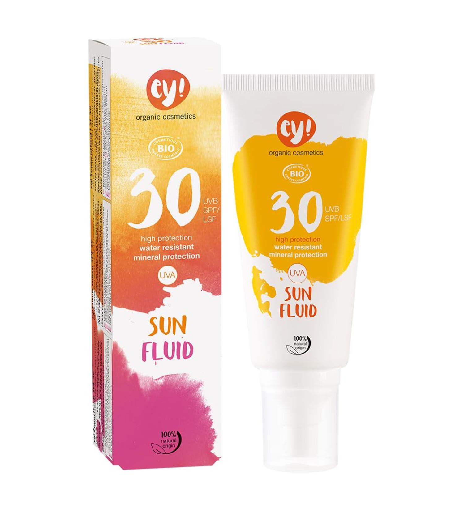 Ey!Organic Cosmetics Sunspray Sonnenpray LSF 30+ waterproof vegan without microplastics natural cosmetics for face and body 1 Pack (1 x 100ml)
