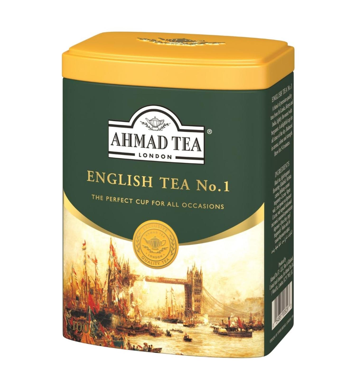 Ahmad Tea English Scene Caddy with English Tea No.1 - 100g Loose Leaf Tea 100g Caddy - Buy Online on GoSupps.com