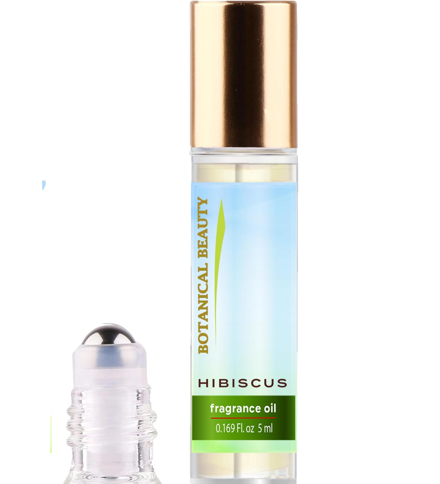 Botanical Beauty HIBISCUS FRAGRANCE OIL ROLL-ON 0.169 Fl.oz 5 ml Rollerball Perfume Alcohol-Free Long Lasting