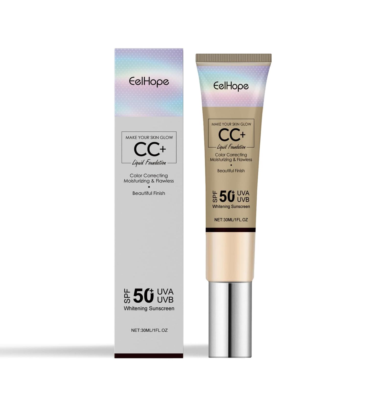 Eelhope Face CC Cream Natural Concealer Long-Lasting Moisturizing & Brightening Tone Perfector Lightweight Tinted Cream for Even Coverage 30ML/1FL OZ - Buy Online on GoSupps.com