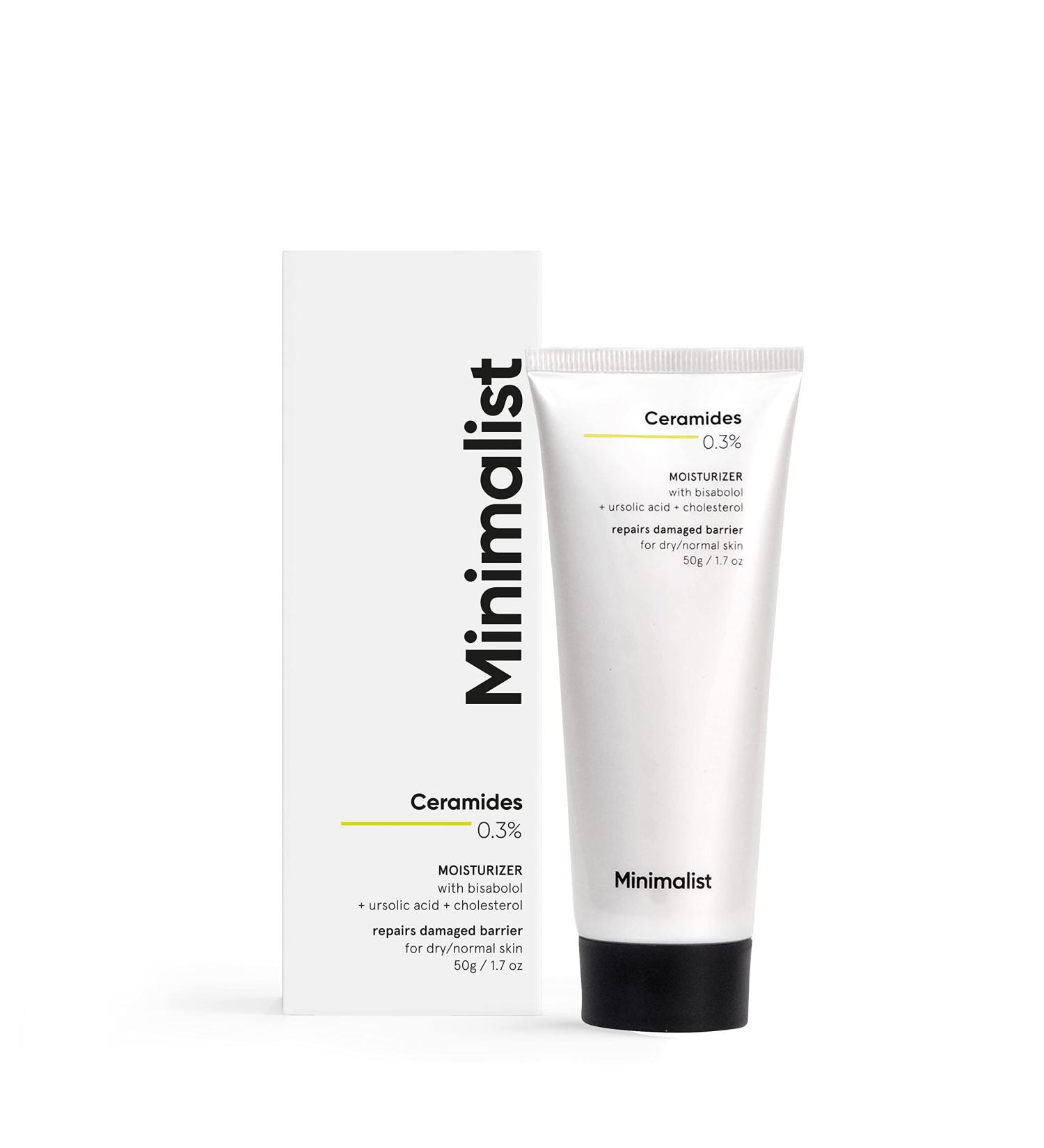 Minimalist 0.3% Ceramide Bisabolol Face Moisturizing Cream - Barrier Repair & Deep Moisturization for Dry to Normal Skin | Unisex | 1.7 Oz / 50 gm - Buy Online on GoSupps.com