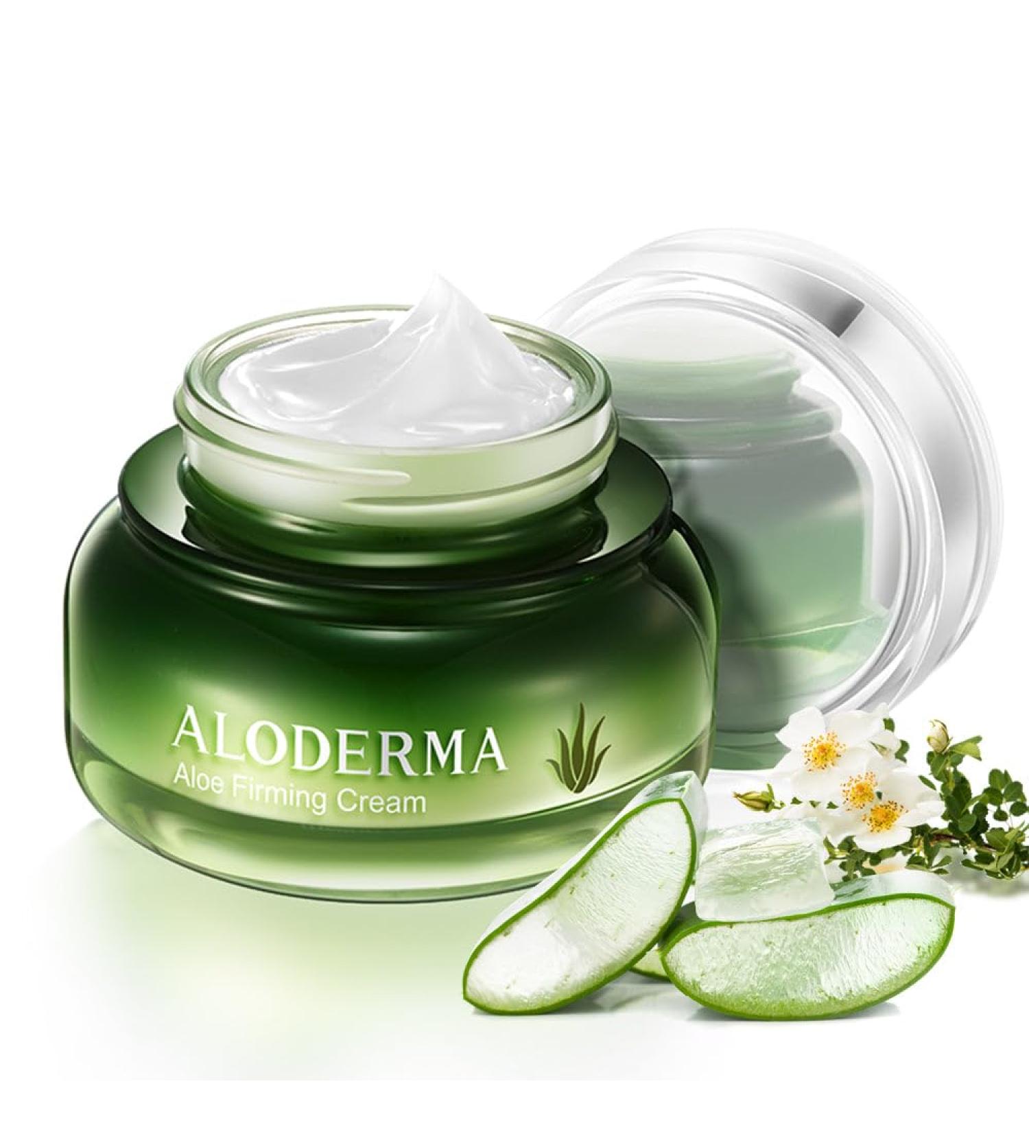 Aloderma Aloe Firming Face Cream | 67% Organic Aloe Vera | Anti-Aging Face & Neck Cream with Vitamin E | Natural Skin Renewal | 1.7oz - Buy Online on GoSupps.com