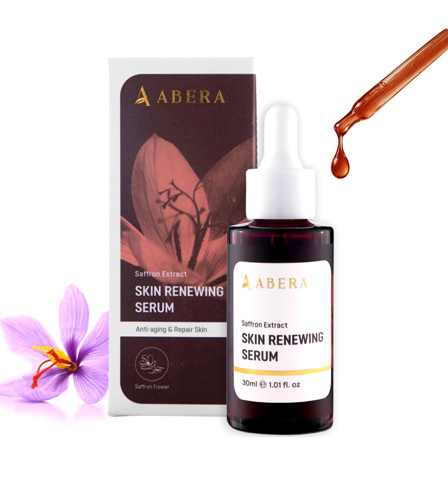 Abera Skin Renewing Serum For Anti-Wrinkle Melasma Treatment Anti-Aging For Face High Potency Saffron Extract Lavandula Stoechas Extract Hydrating Serum 1.01 Fl Oz - Buy Online on GoSupps.com