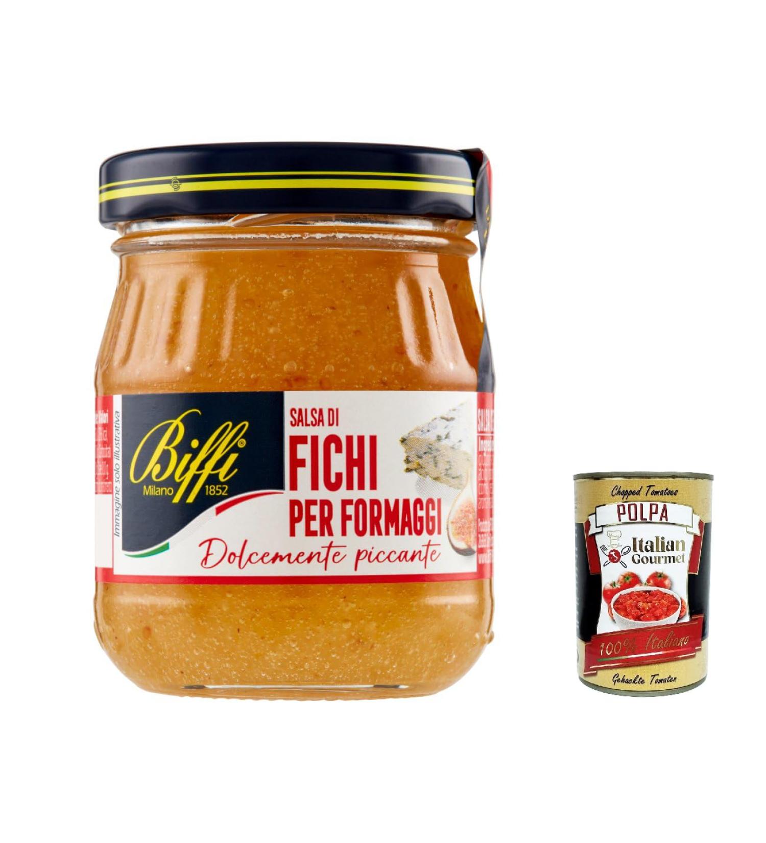  Italian Gourmet E.R. Biffi Mustard Sauces for Cheese Senapata with Candied Figs 100g + Italian Polpa Gourmet 400g - Buy Online on GoSupps.com