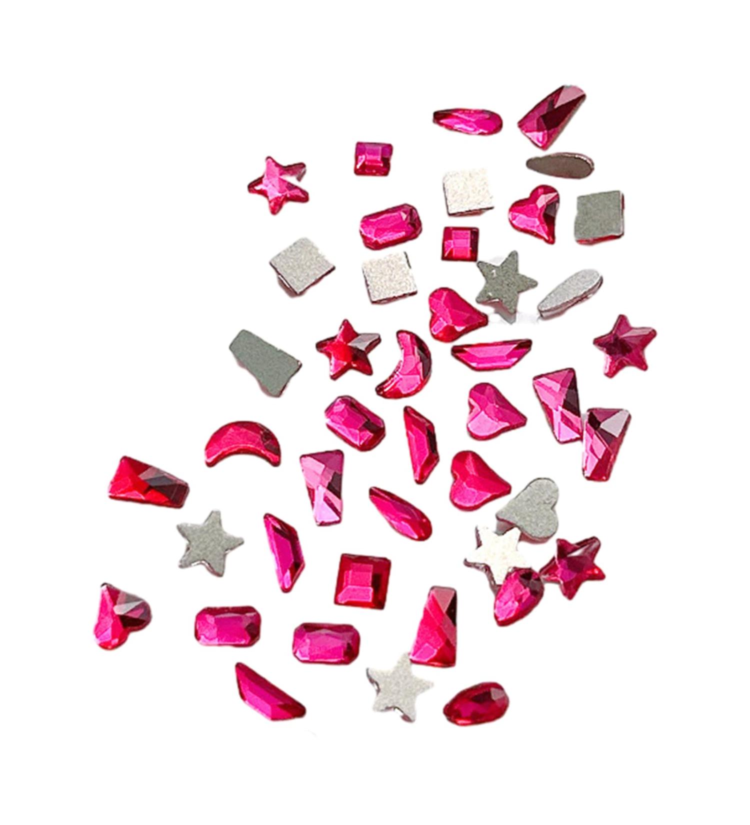 FEIlei 100Pcs Mixed Glass Crystal Hybrid Diamond Rhinestones Nail Art Decorations Drop Rhombus Flatback Stones 3D Gems - Buy Online on GoSupps.com