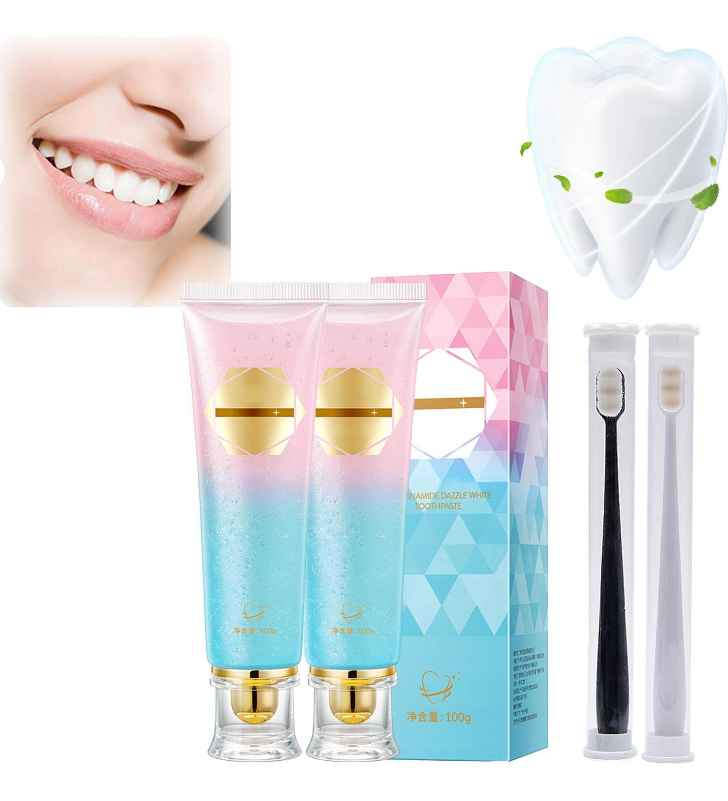 Niacinamide Whitening Toothpaste Anti-Stain Whitening Toothpaste Oral Cleaning to Remove Tooth Stains and Bad Breath (2pcs) - Buy Online on GoSupps.com