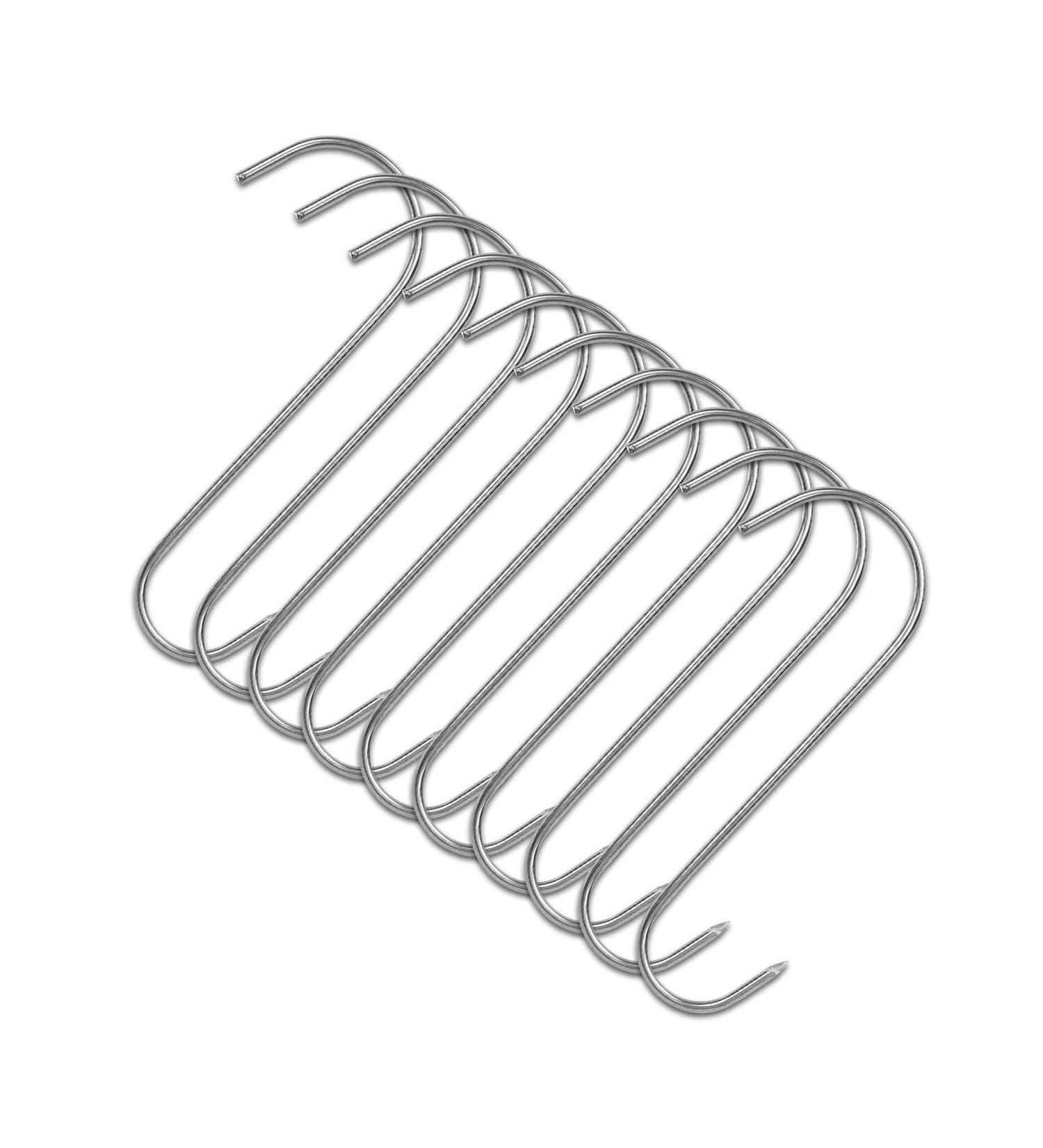 10 Pieces Stainless Steel Smoking Hooks - 17 cm Meat Hooks for Perfect BBQ & Grilling - International Shipping Available - Buy Online on GoSupps.com