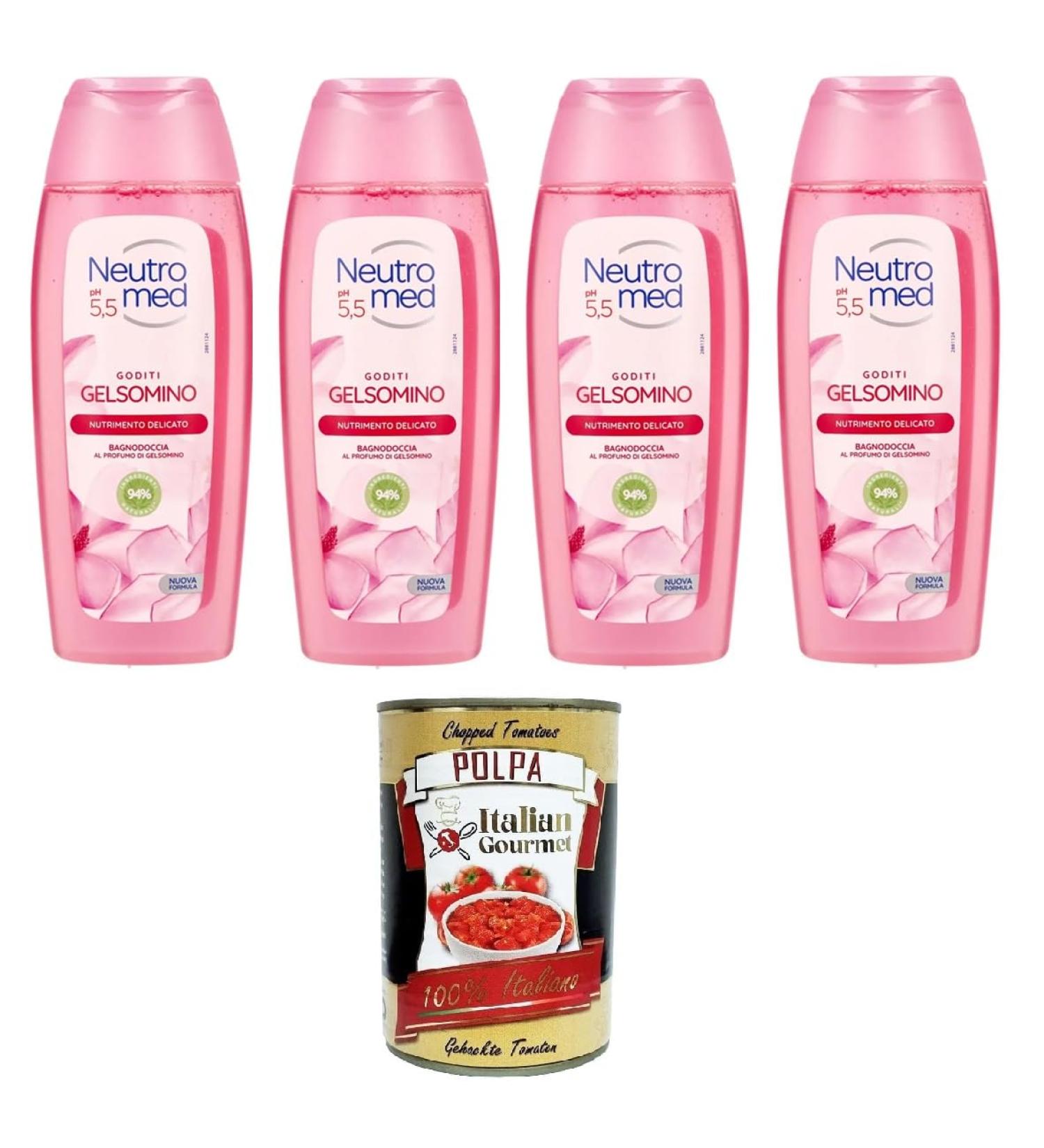  Italian Gourmet E.R. Neutromed pH 5.5 Jasmine Shower Gel pH 5.5 Jasmine Body Wash 4 x 400 ml + Italian Gourmet Pulp 400 g - Buy Online on GoSupps.com