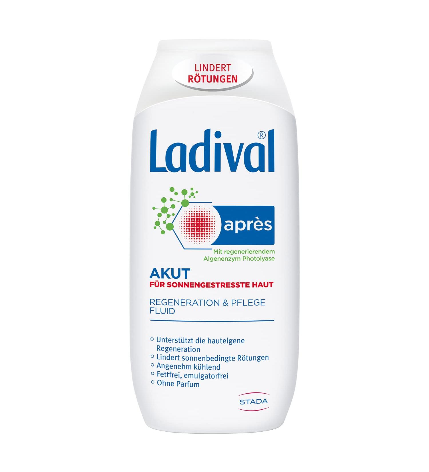 Ladival Acute Apr s Calming Fluid - Cooling After Sun Lotion for Skin Regeneration | 200ml - Soothing Relief After Sun Exposure - Buy Online on GoSupps.com