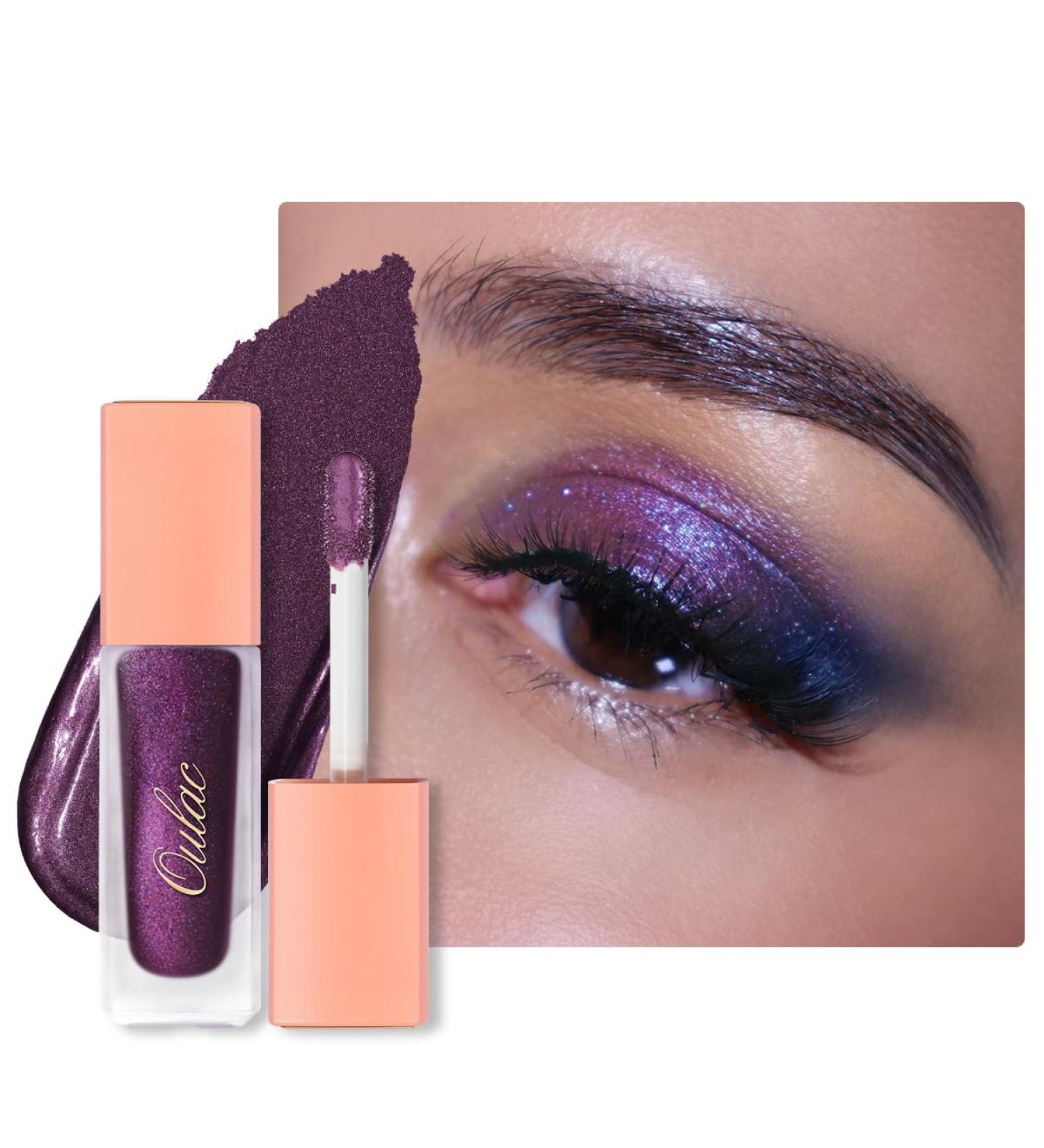 Buy Oulac Glitter Eyeshadow Liquid - Metallic Purple Vegan & Cruelty-Free Eyeliner | Smooth Shimmer Finish | 5.4g - Buy Online on GoSupps.com