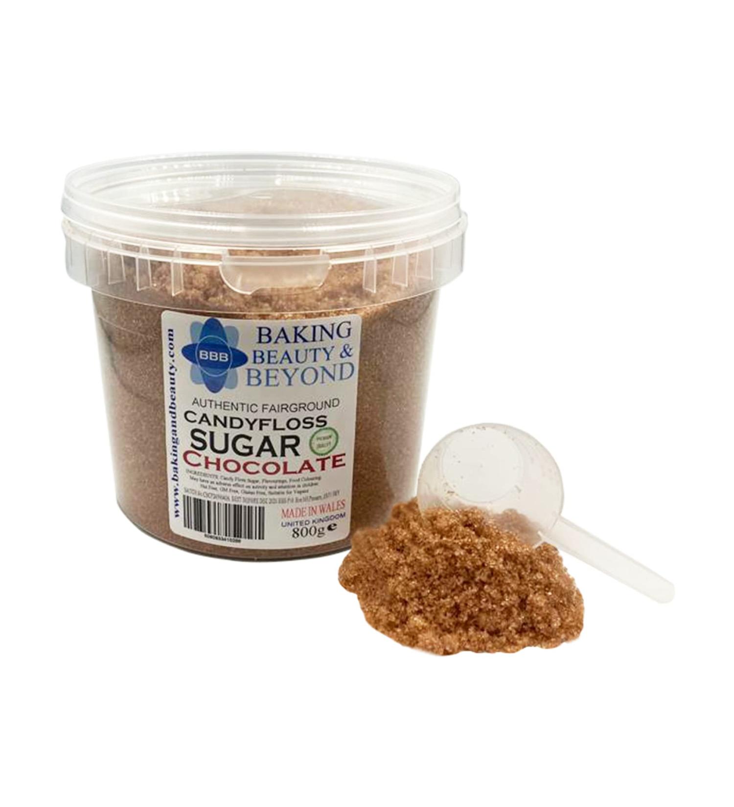 Baking Beauty and Beyond Premium Floss Sugar for Cotton Candy - Cotton Candy Flossing Sugar with Natural Ingredients Perfect for Every Occasion Bulk Floss Sugar 800g - Chocolate Flavour - Buy Online on GoSupps.com