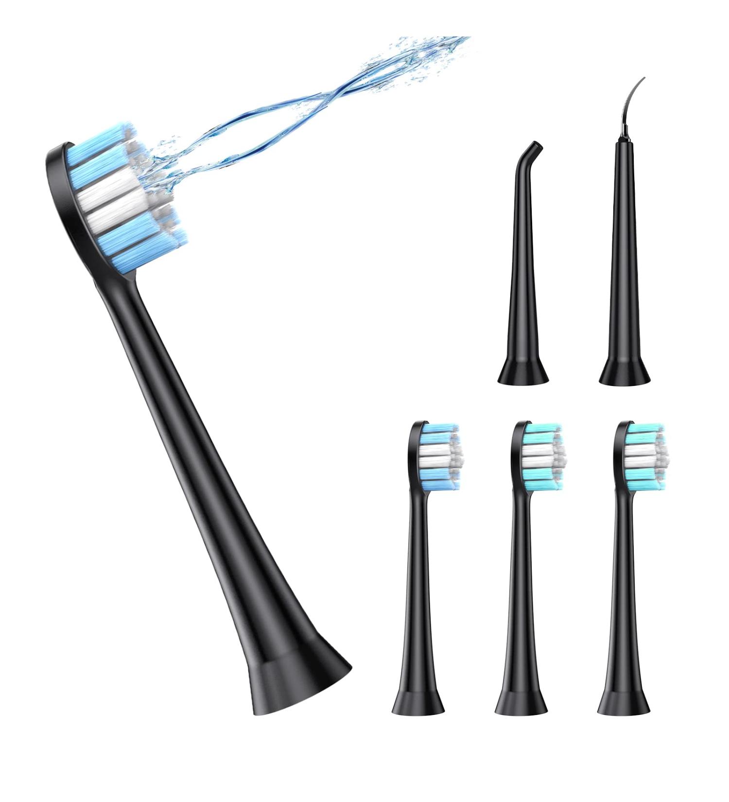 4 Brush Heads for Water Flosser and Electric Toothbrush - Replacement Heads - Buy Online on GoSupps.com
