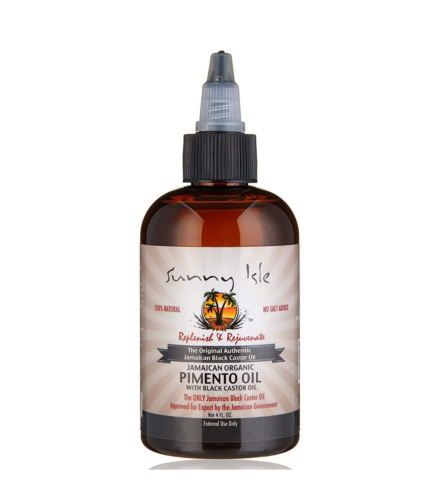 Sunny Isle Jamaican Organic Pimento Oil with Black Castor Oil 4oz - Nourish Scalp Strengthen Hair & Relieve Muscle Pain - Shop Internationally - Buy Online on GoSupps.com