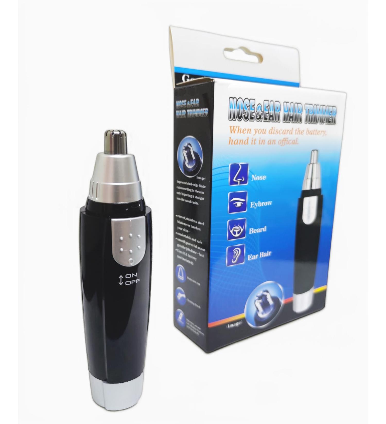 Ear and Nose Hair Trimmer - 2024 Professional Painless Facial Hair Clipper for Men & Women Waterproof Dual Edge Blades - Black - Buy Online on GoSupps.com