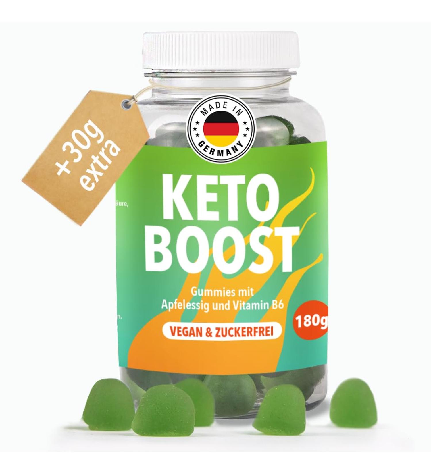 Keto Boost Gummy Bears | Sugar-Free Vegan Weight Loss | 60 Fruit Gummies with Chromium Vitamin B6 & B12 | Made in Germany - Buy Online on GoSupps.com