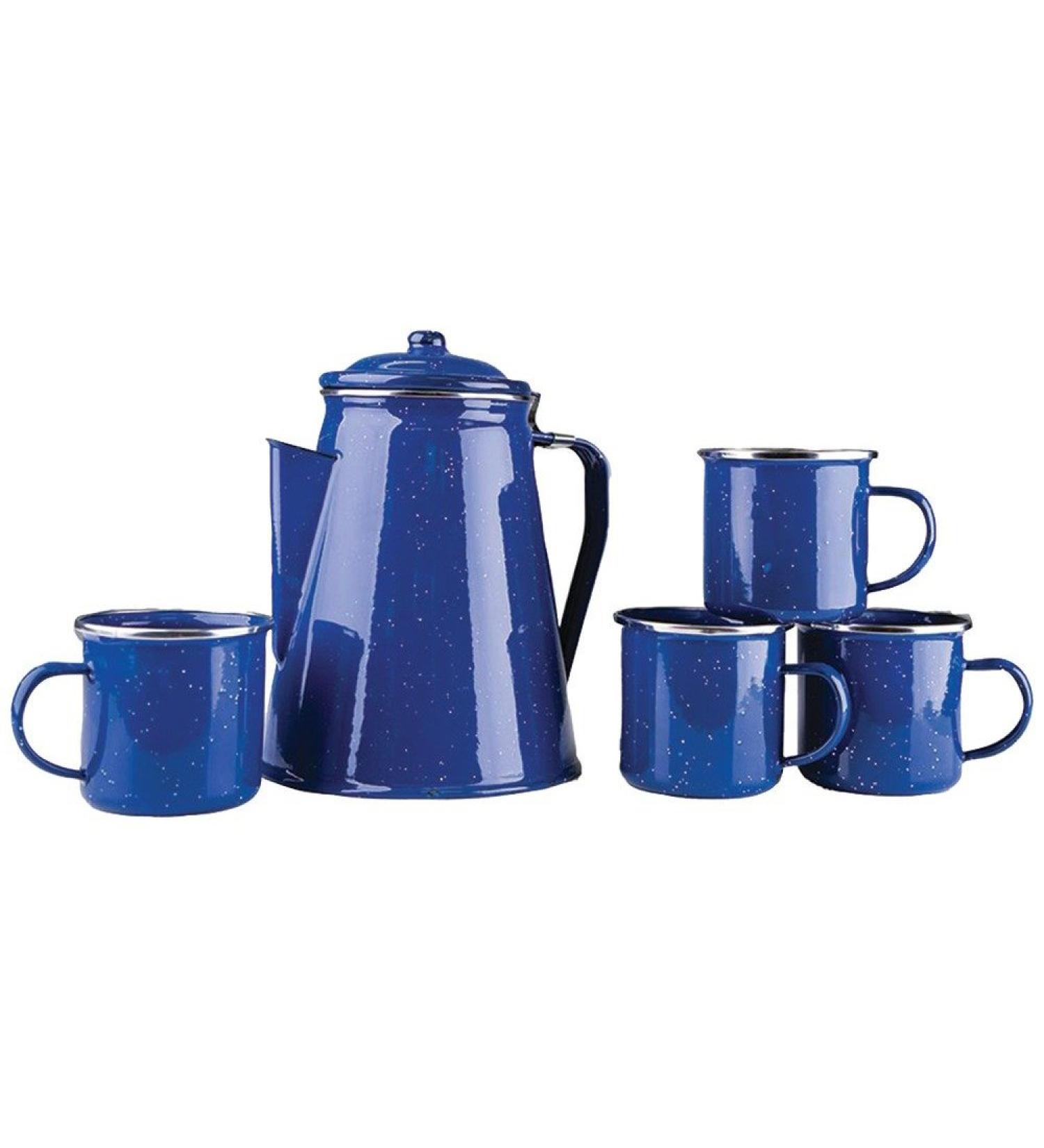 Stansport Blue Enamel Percolator Mugs - Durable Camping Coffee Cups - Buy Online on GoSupps.com