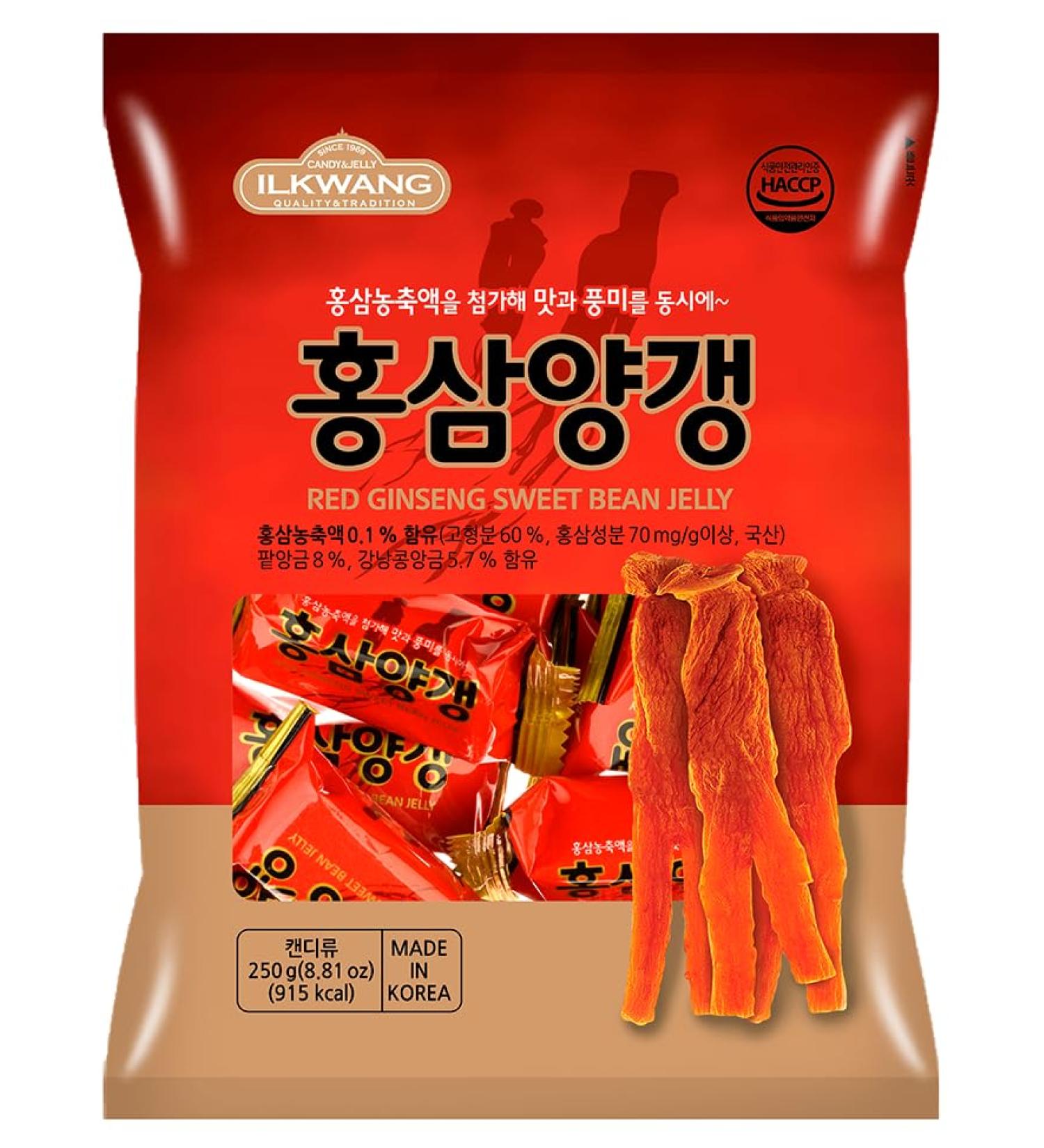 Minecook Red Ginseng Sweet Red Bean Jelly | 250g | Korean Snack Yokan Yanggaeng Traditional Korean Dessert  - Buy Online on GoSupps.com