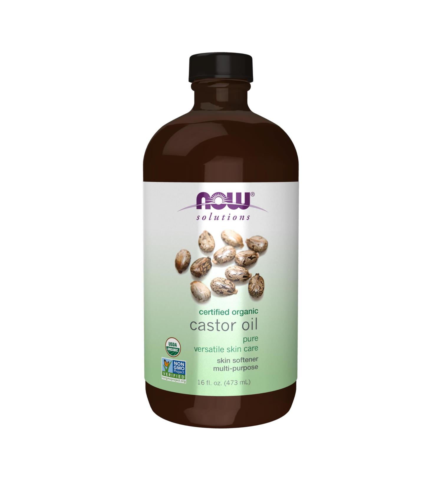 NOW Solutions Organic Castor Oil 100% Pure Versatile Skin Care Multi-Purpose Skin Softener 16-Ounce - Buy Online on GoSupps.com