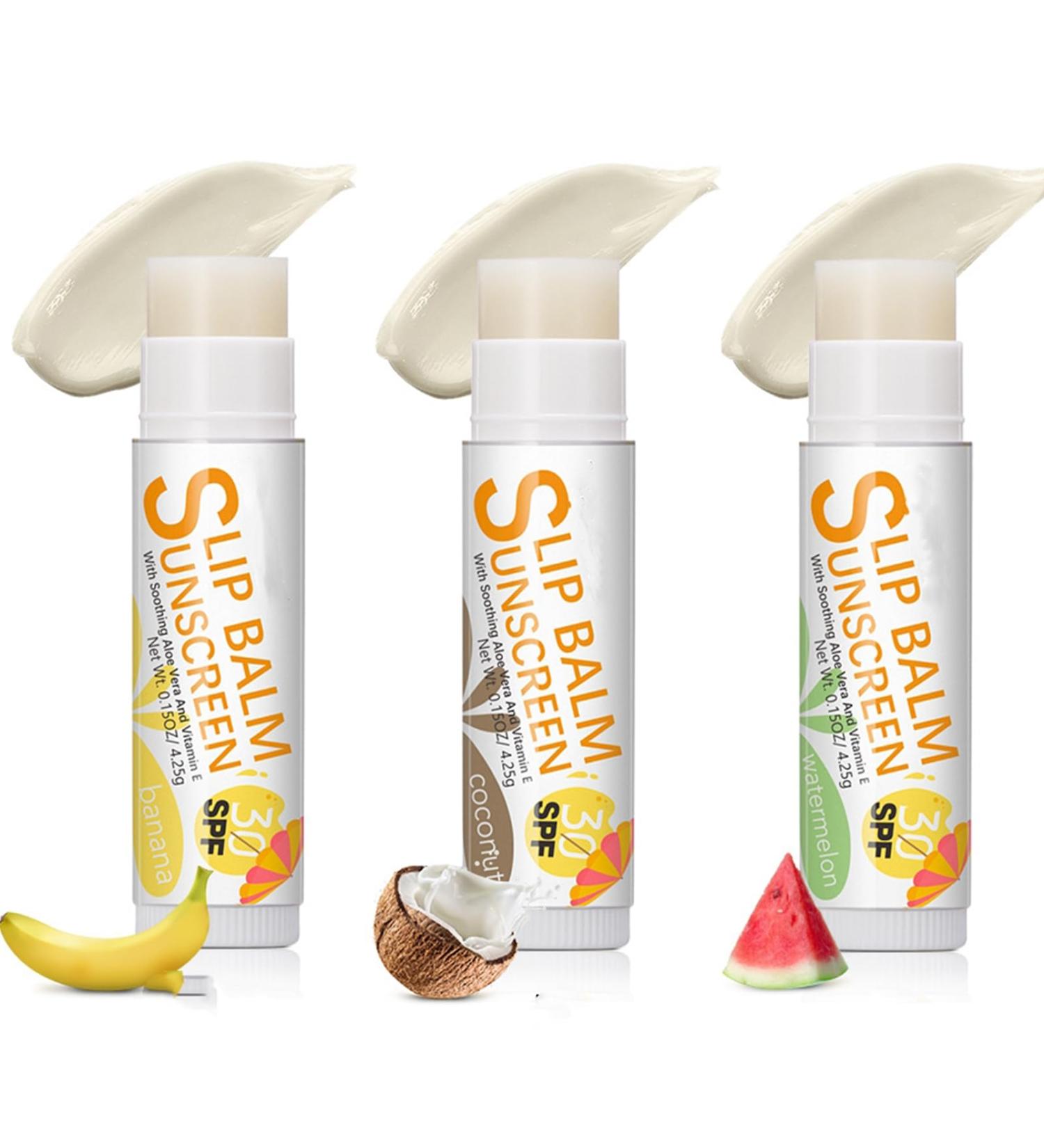 Shop SPF 30 Lip Balm Set - 3 Pcs Hydrating Flavored Lip Balm with Vitamin E & Aloe Vera for Women & Girls - International Shipping Available - Buy Online on GoSupps.com