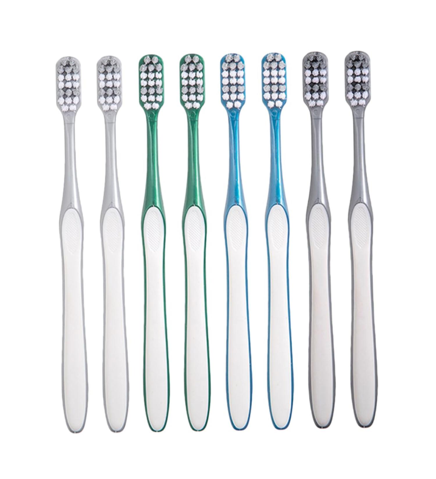 Partykindom 8-Piece Travel Toothbrush Set - White Manual Toothbrushes for Men | Comfortable & Easy to Use | Reduce Tooth Spots - Buy Online on GoSupps.com