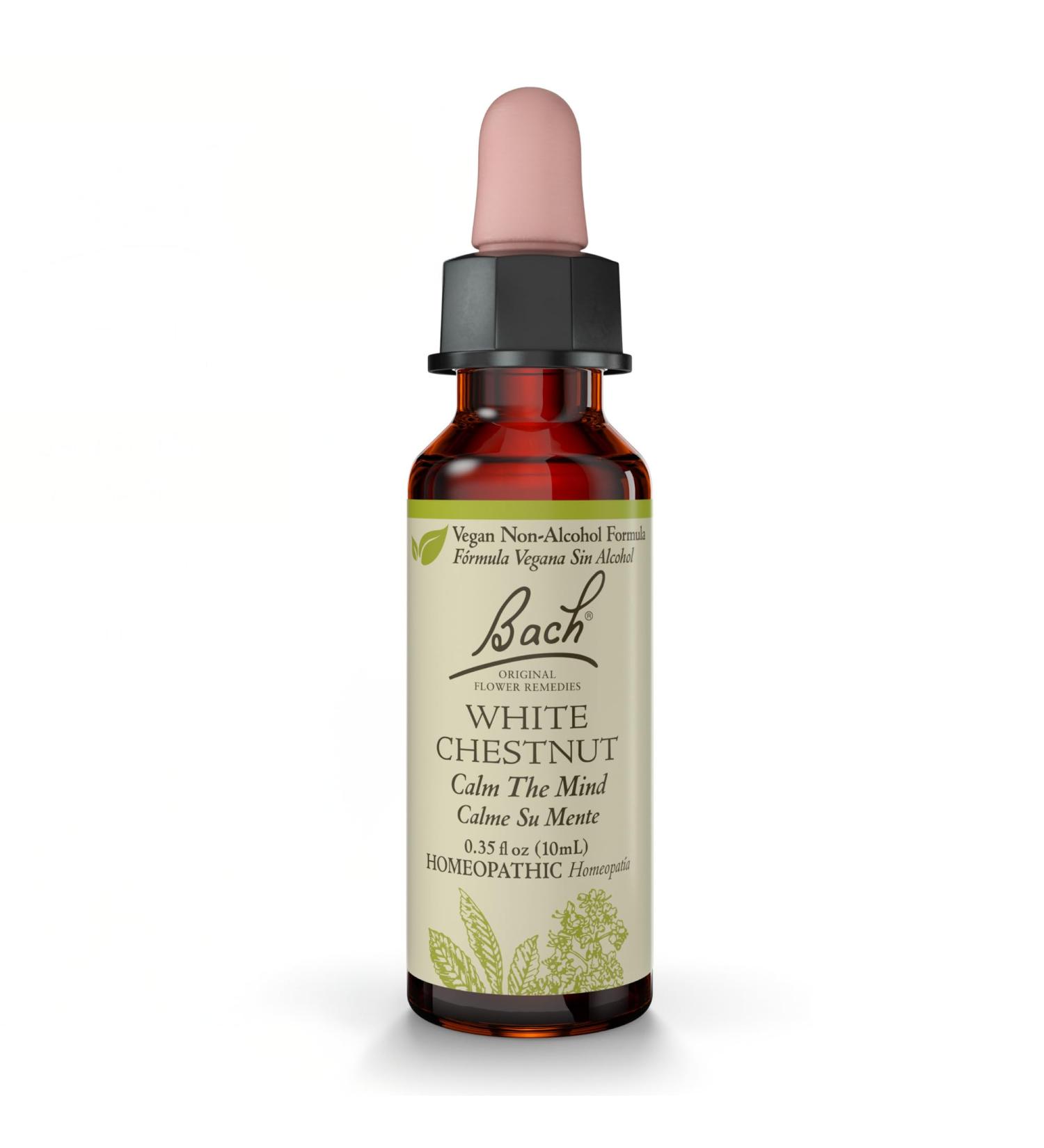 Bach Original Flower Remedies, White Chestnut (Non-Alcohol Formula) - Calm The Mind - Natural Homeopathic Flower Essence for Emotional Balance - Vegan, Gluten Free, Sugar Free - 10mL Dropper - Buy Online on GoSupps.com