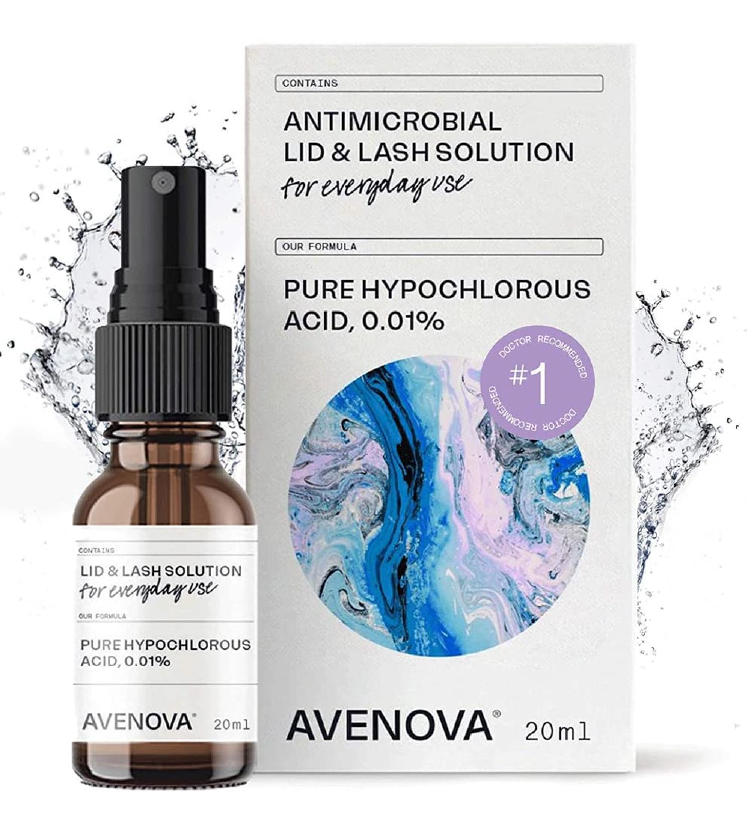 Avenova Eyelid and Eyelash Cleanser Spray - Gentle Hypochlorous Acid Formula for Dry Eye Relief, Blepharitis, and Stye Treatment - Buy Online on GoSupps.com
