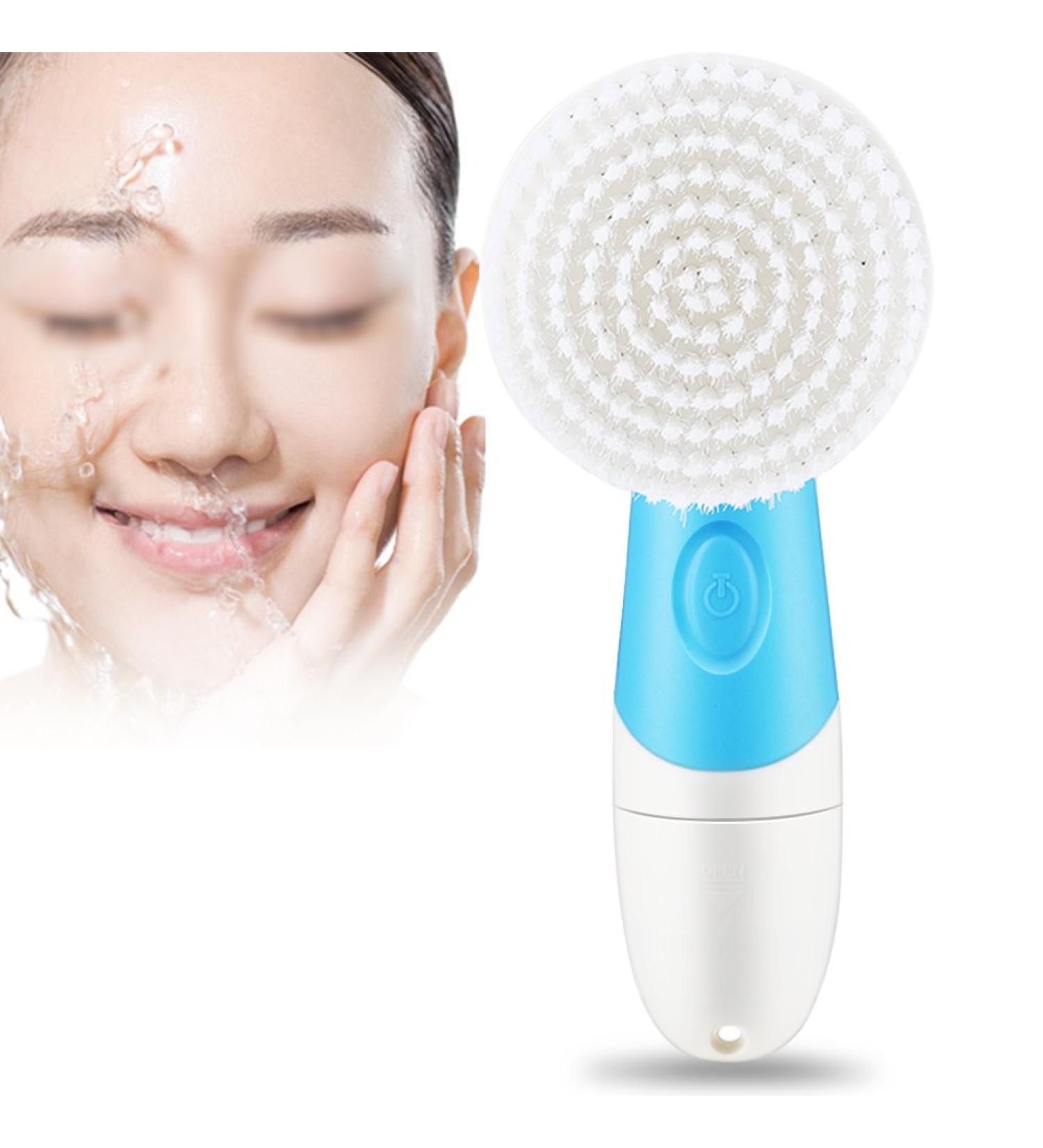 4 in 1 Facial Cleaning Brush - Deep Cleansing Tool for Blackheads & Acne Removal | Electro Skin Peeling Brush with 4 Brush Heads - Buy Online on GoSupps.com