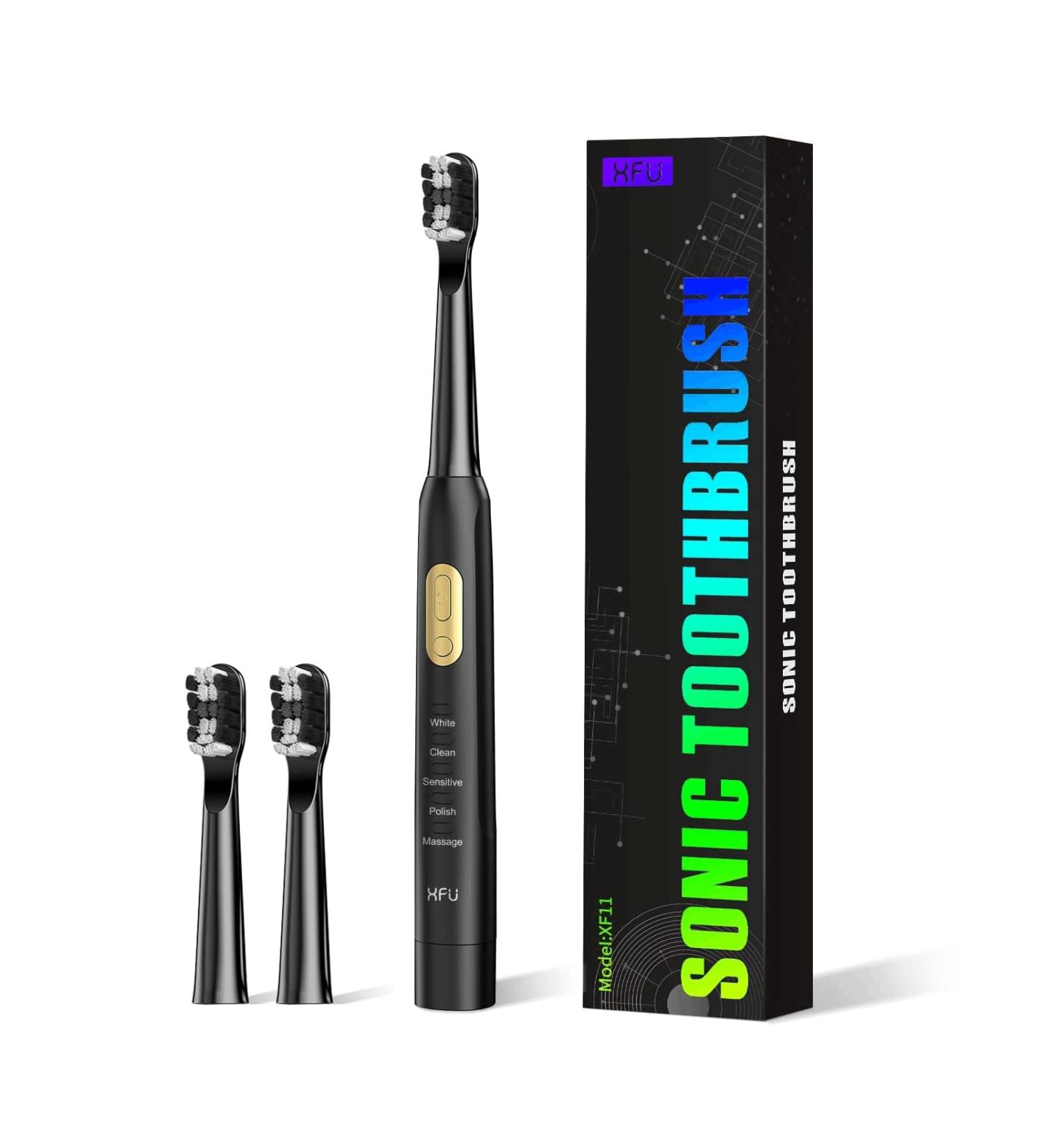 Buy XF-11 Electric Toothbrush for Adults & Kids - 3 Brush Heads 5 Modes IPX7 Waterproof 2 Mins Timer 40 000 VPM - Fast International Shipping - Buy Online on GoSupps.com
