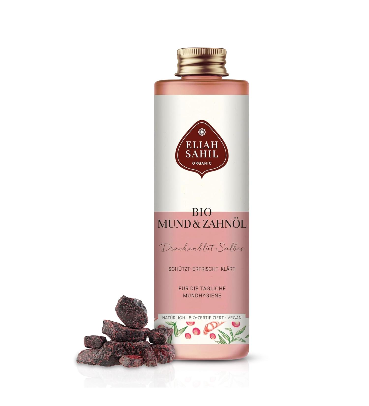ELIAH SAHIL Huile Buccale Bio au Sang-Dragon et la Sauge Bain de Bouche Naturel pour des Dents Saines et une Haleine Fra che Vegan Certifi e Bio Emballage 100% Recyclable - Buy Online on GoSupps.com