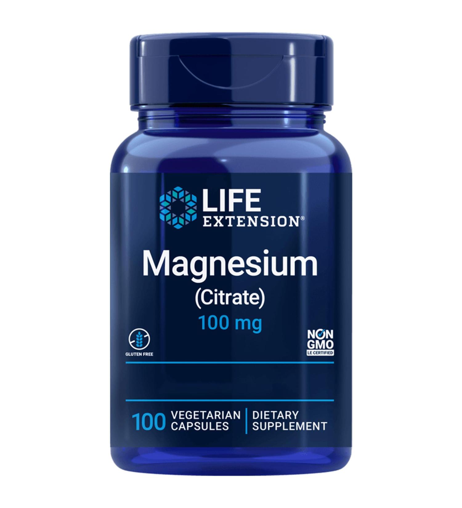 Life Extension Magnesium Citrate 100mg 100 Vegan Gluten Free Vegetarian Soy-Free Non-GMO - Buy Online on GoSupps.com