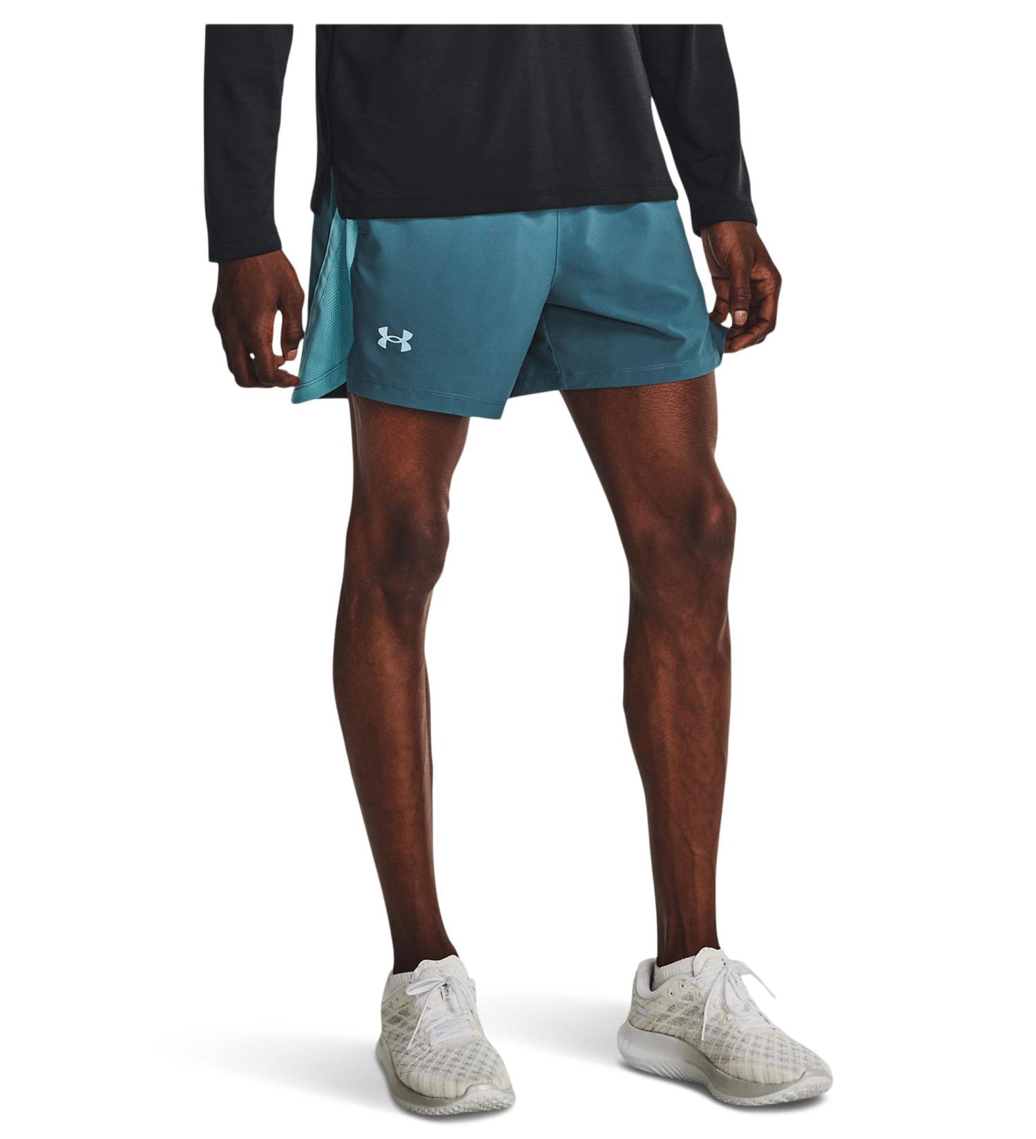 Under Armour Men's Launch Stretch Woven 5-inch Shorts (414) Static Blue / Still Water / Reflective Medium