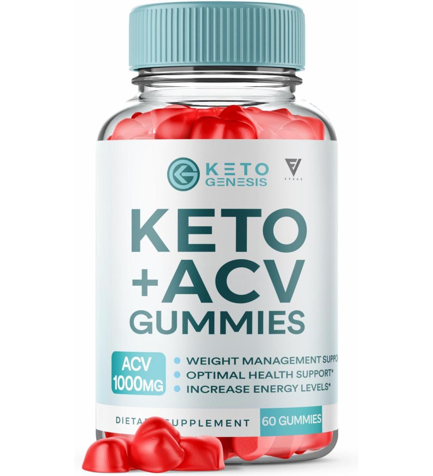 Fyvus Keto Genesis ACV Gummies - Advanced Weight Loss & Ketosis Support with 1000MG Apple Cider Vinegar | 60 Gummies - Buy Online on GoSupps.com