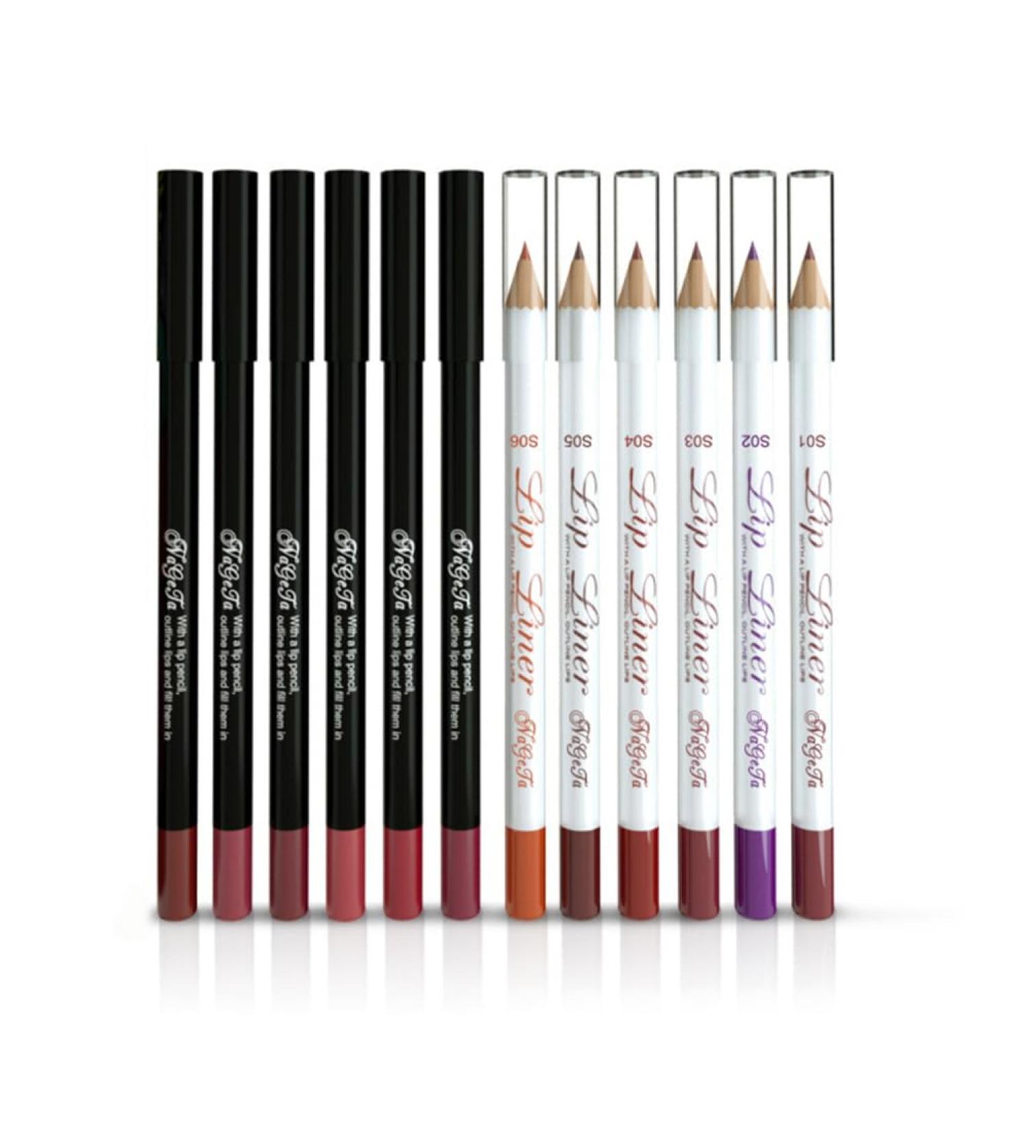 Colorful Lip Pencil (12pcs) - Soft and Smooth Lip Line Prevent Lip Gloss Overflow Easy to Draw and Color Long Lasting Makeup - Professional Size - Buy Online on GoSupps.com