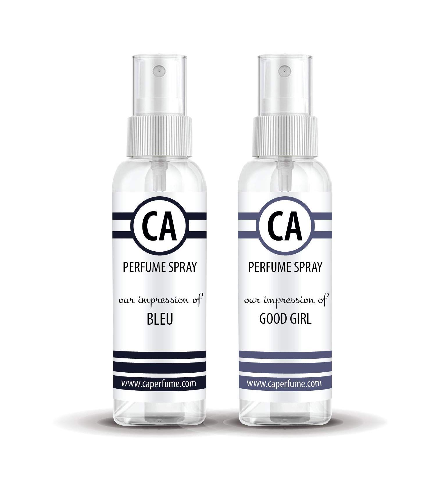 CA Perfume Impression of (Bleu + Good Girl) Travel Size Sample Fragrance Refillable Atomizer Long Lasting Eau de Parfum (Cologne) Sprayer / 2 Fl Oz/ 60 ml Bleu + Good Girl Impression - Buy Online on GoSupps.com