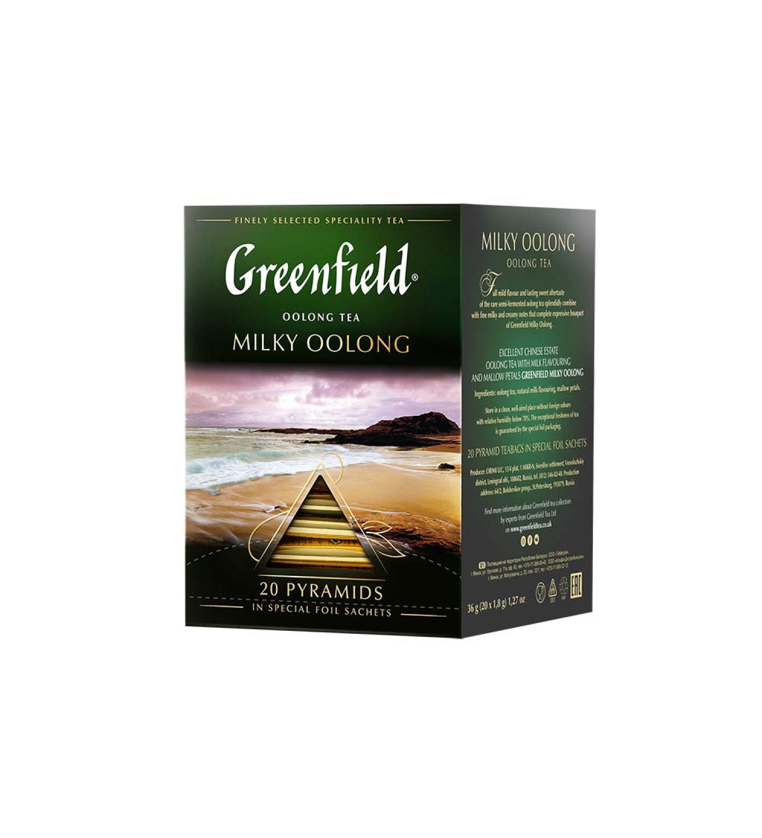 Greenfield Milky Oolong Pyramid Collection - 20 Premium Foil Sachets | Specialty Oolong Tea for International Shipping - Buy Online on GoSupps.com