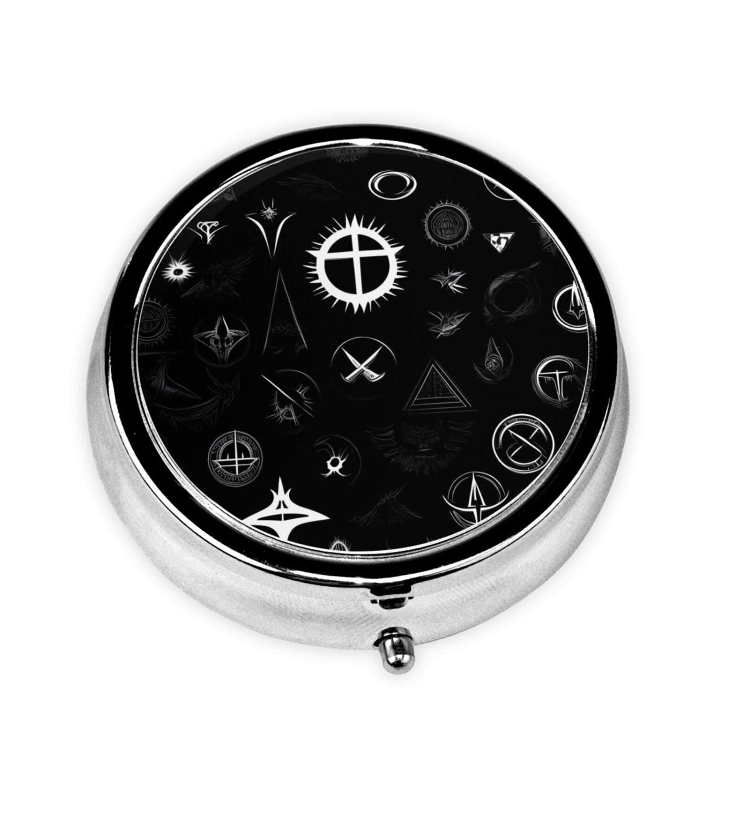 Buy Black and White Universeround 3-Compartment Pill Box Organizer | Portable Travel Pill Holder for International Shipping - Buy Online on GoSupps.com