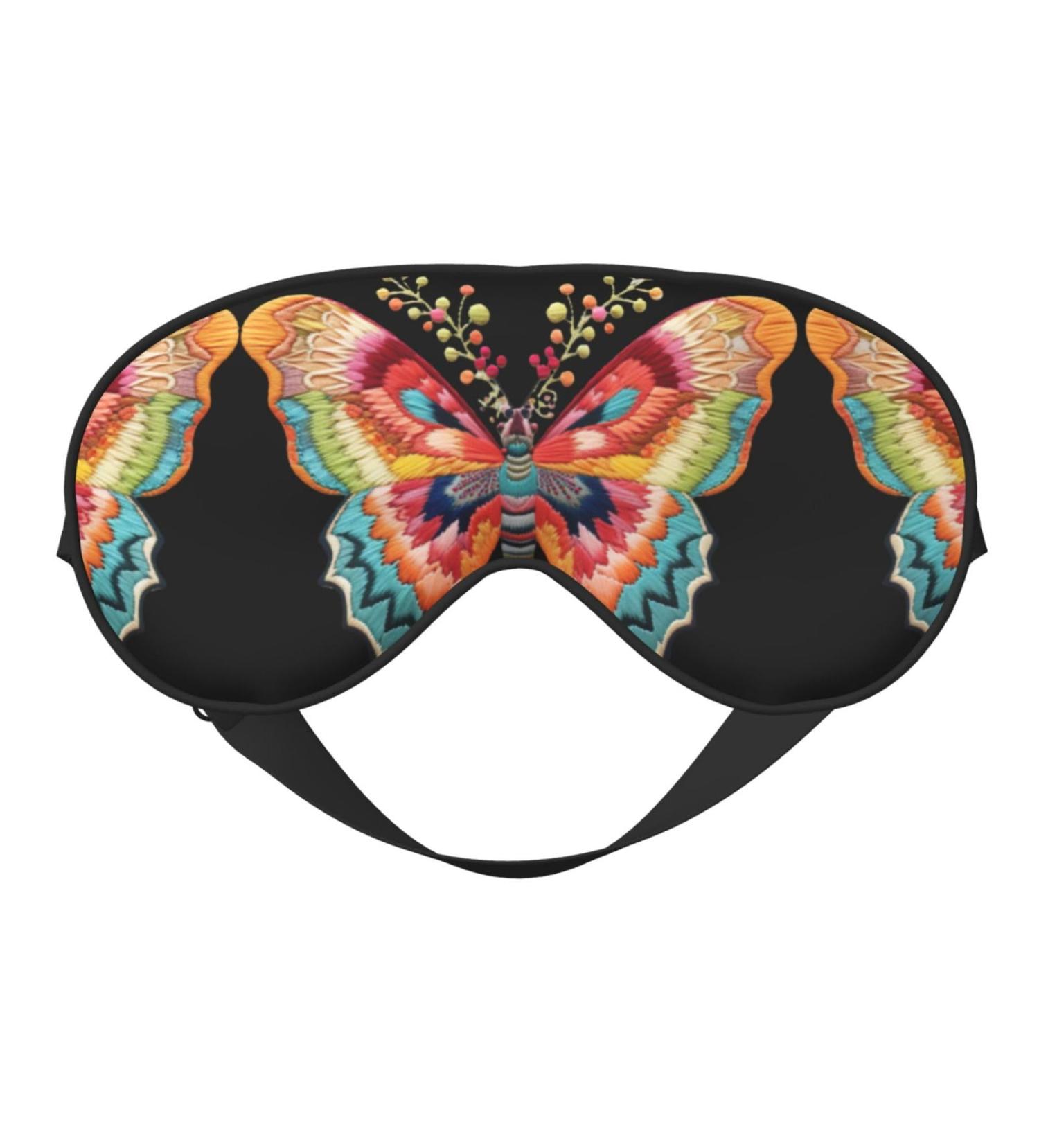 Buy Colorful Butterfly Print Unisex Sleep Eye Mask - Soft Comfort Eye Shade for Travel & Yoga - International Shipping Available - Buy Online on GoSupps.com