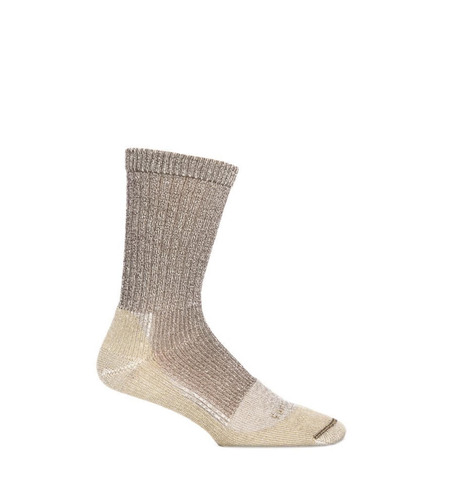 Farm to Feet Men's Boulder No Fly Zone Lightweight Hiking Merino Wool Crew Medium Brown