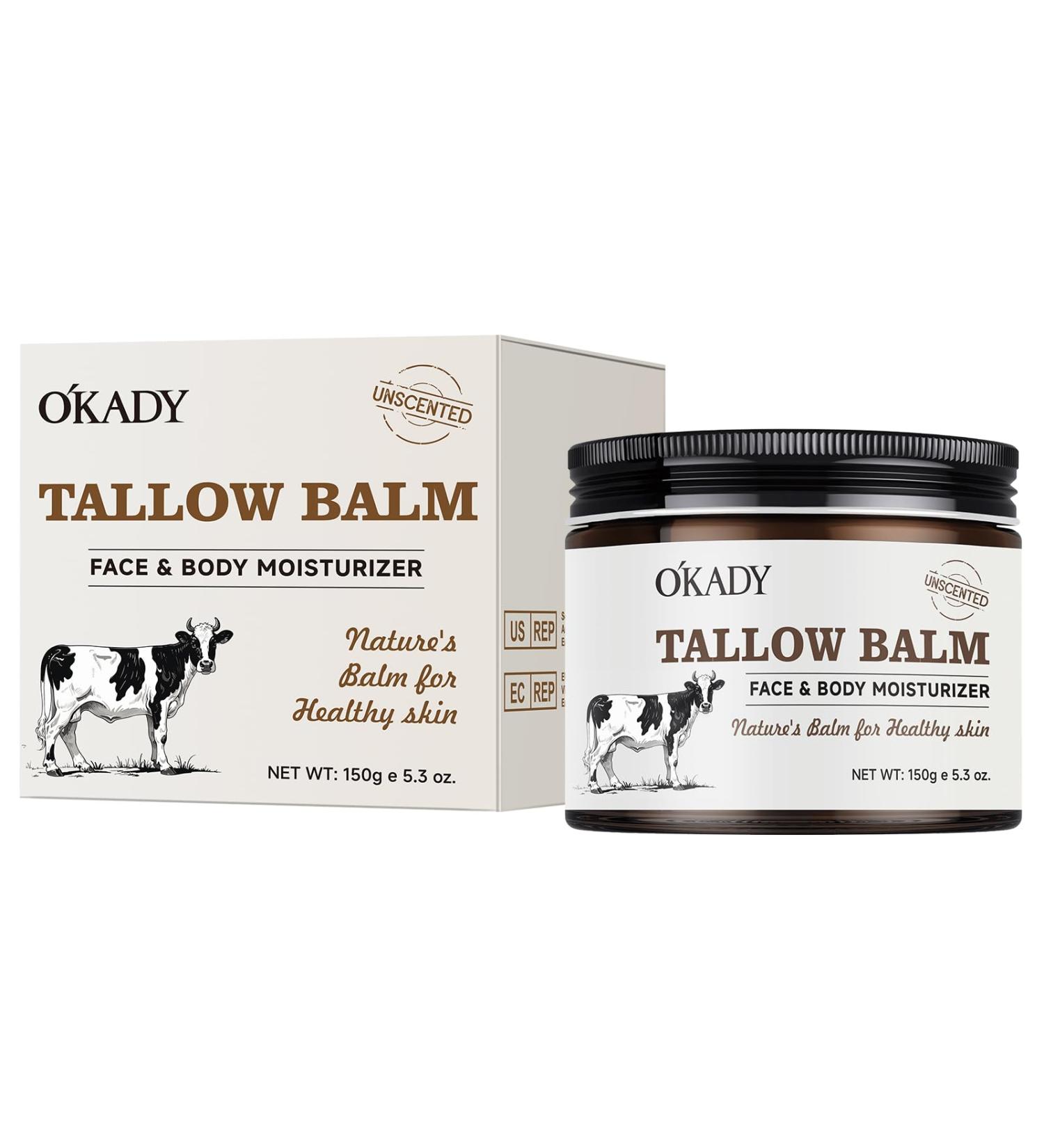 GINILOO Beef Tallow for Skin - Grass Fed Beef Tallow with Butter Honey Jojoba Oil Body & Face Moisturizer Deep Nourishment for Dry Cracked Sensitive Skin - 5.3OZ - Buy Online on GoSupps.com